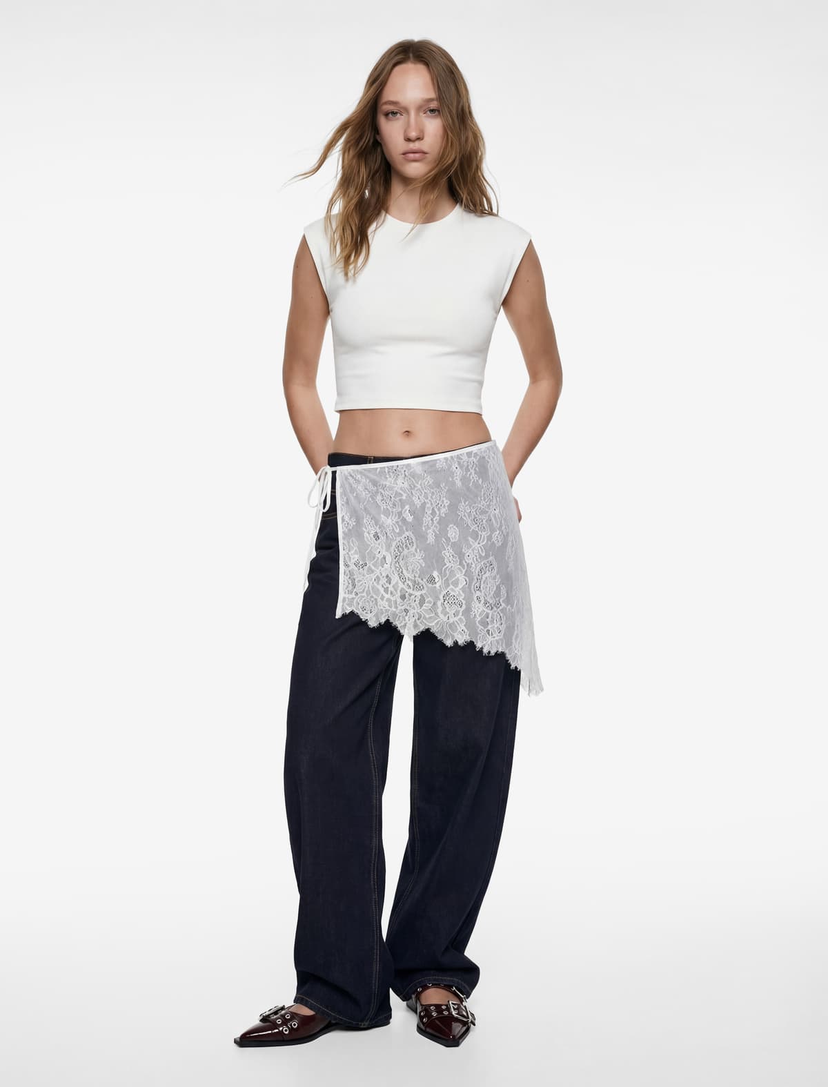 Modal Blend Slim fit Dəyirmi yaxa Qolsuz Crop Tişört