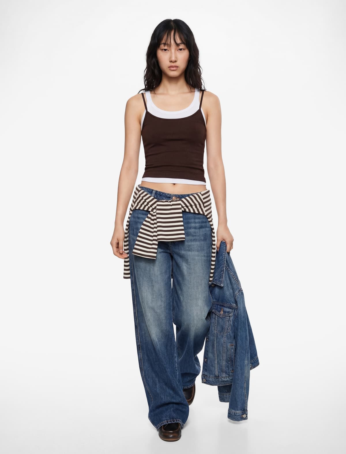 U Boyunlu Qolsuz Slim fit Basic Alt köynəyi