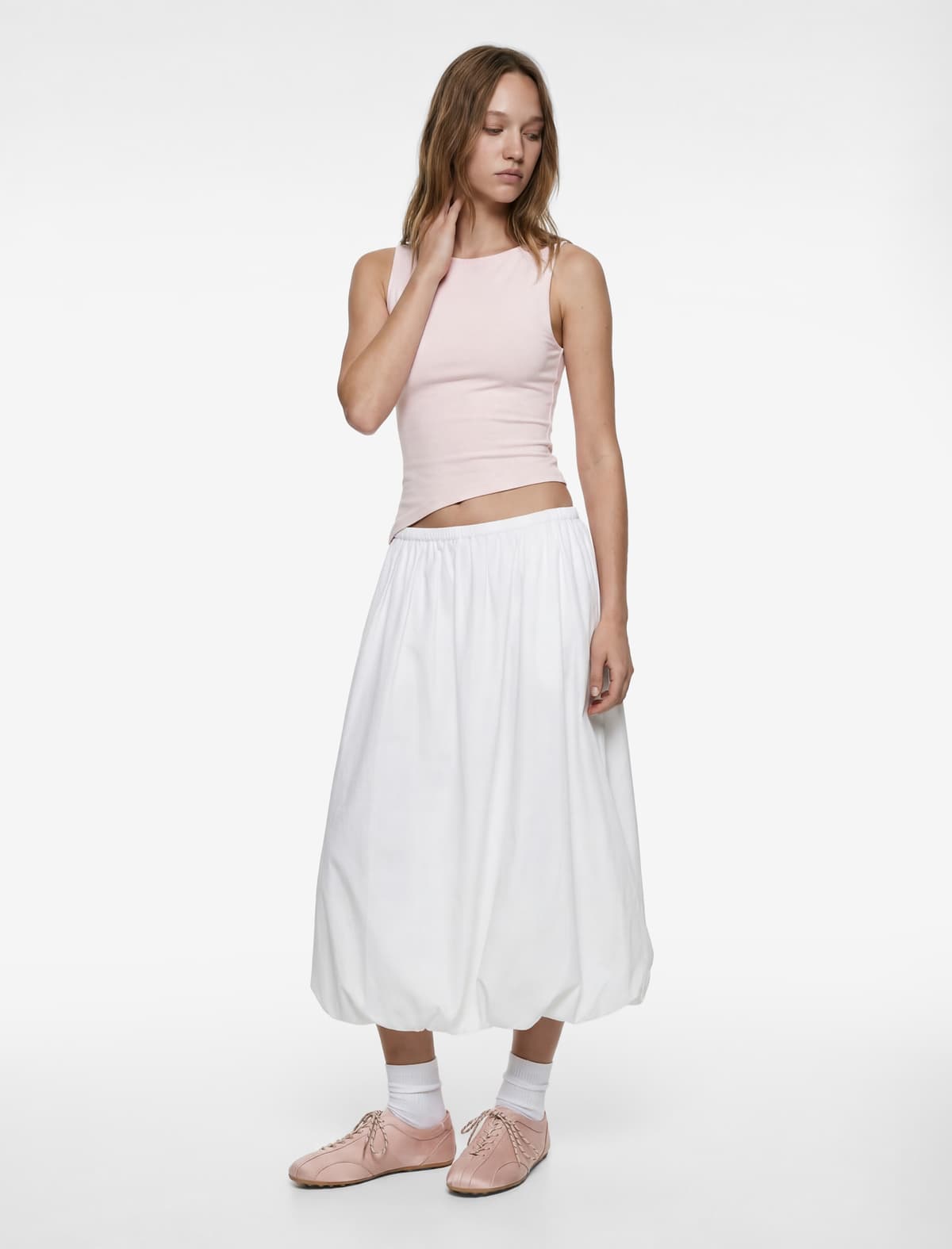 Slim fit Viskoza Qolsuz Asimmetrik Yaxalı Bluza