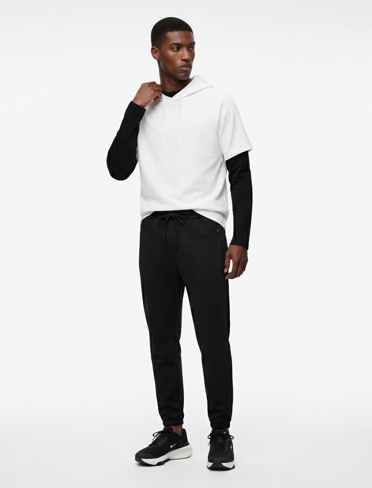 Elastikləşdirilmiş Paçalı Skuba Parçalı Jogger İdman Sweatpants Fermuarlı Ciblər və Bel kəmərləri ilə