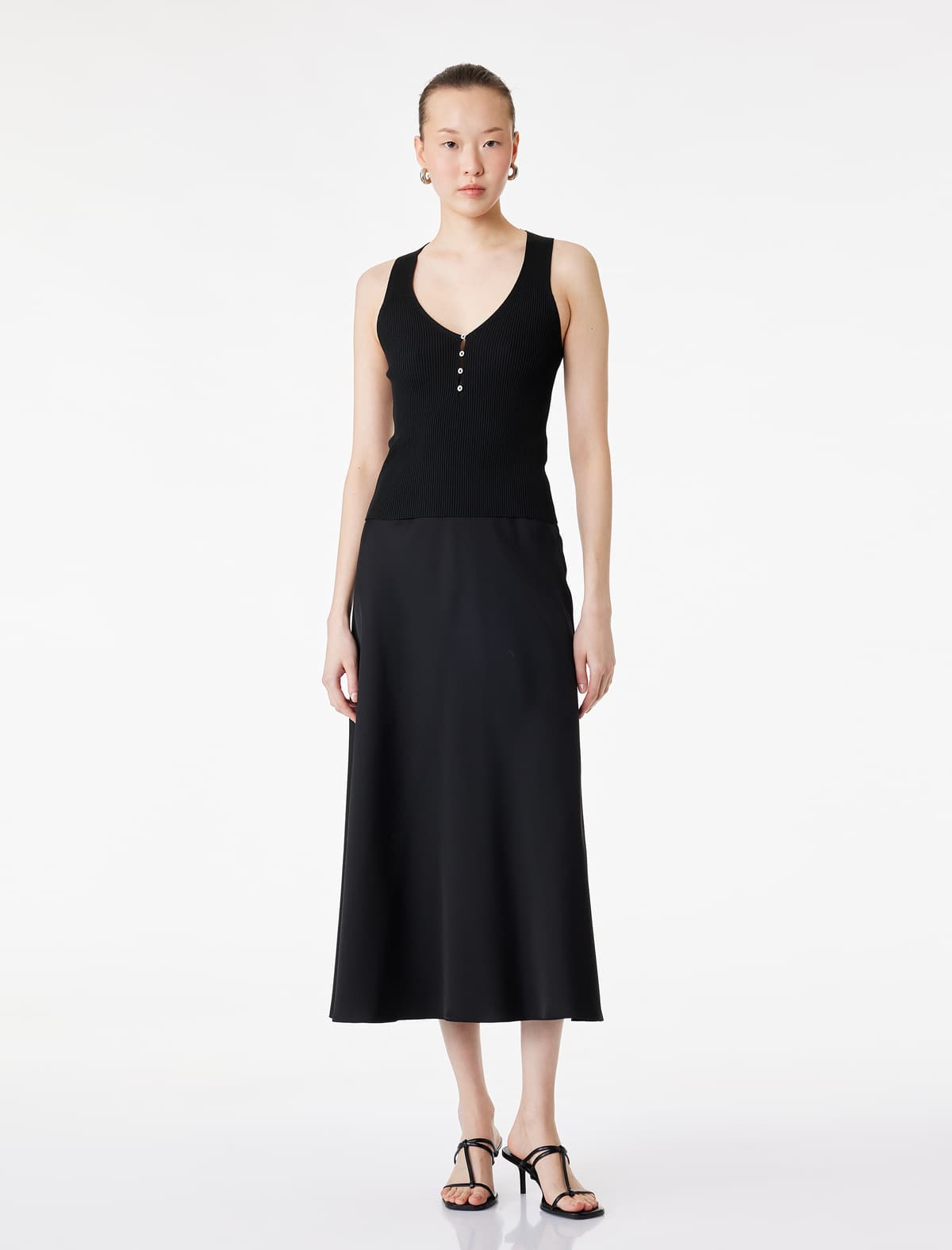 Normal Bel Midi Satin A-Line Etek