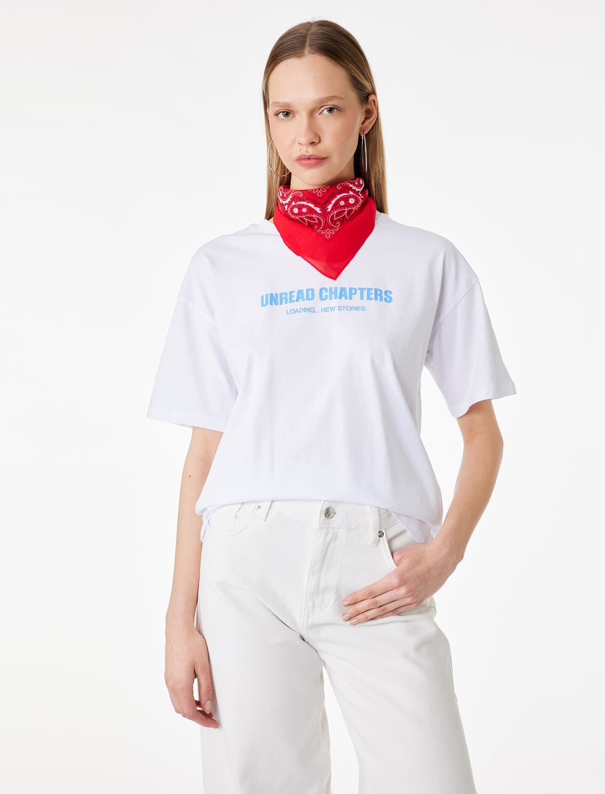 Relaxed Fit Qısa Sleeve Crew Boyun Çaplı Tişört