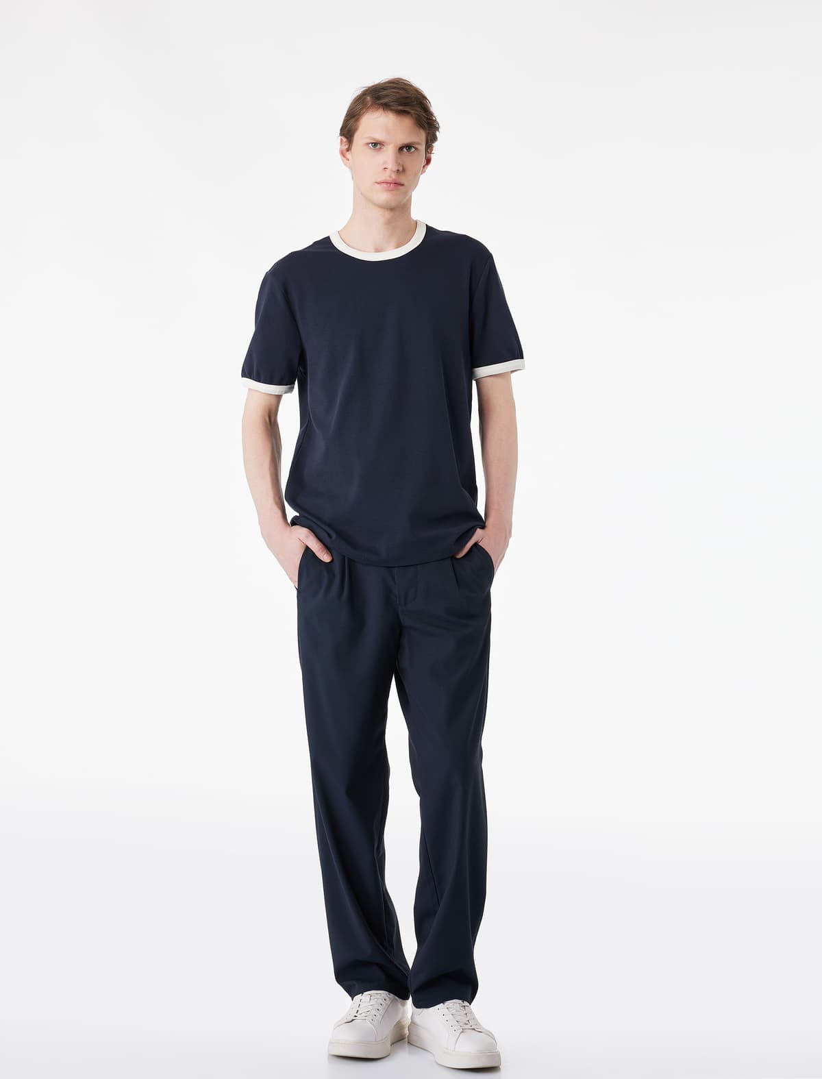 Qısaqol Boru Pambıq Toxumlu Qısa Yaxalı Slim fit Tişört