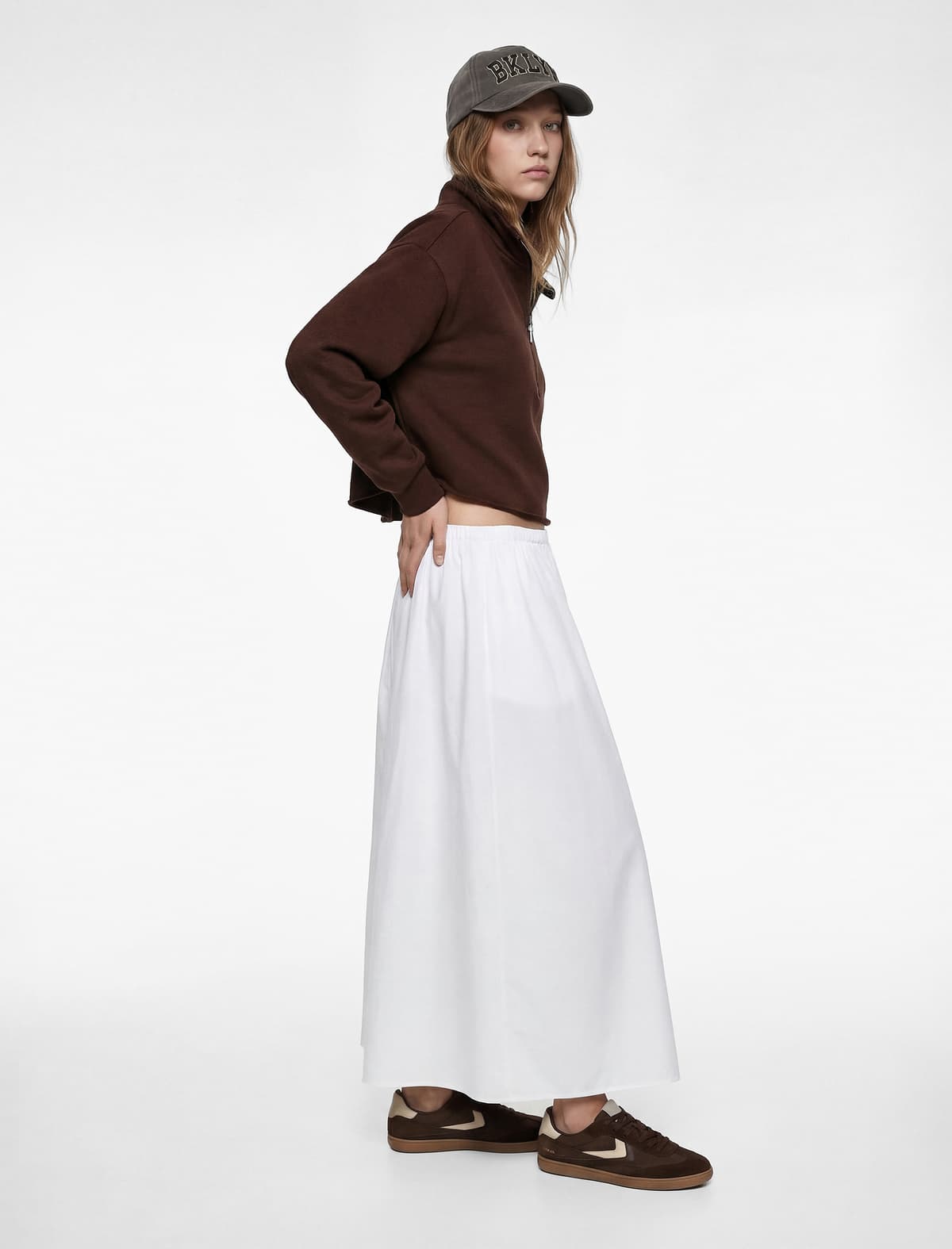 Modal Qarışıqlı Gödəkçə Detallı Yarım Fermuarlı Uzunqol Sweatshirt
