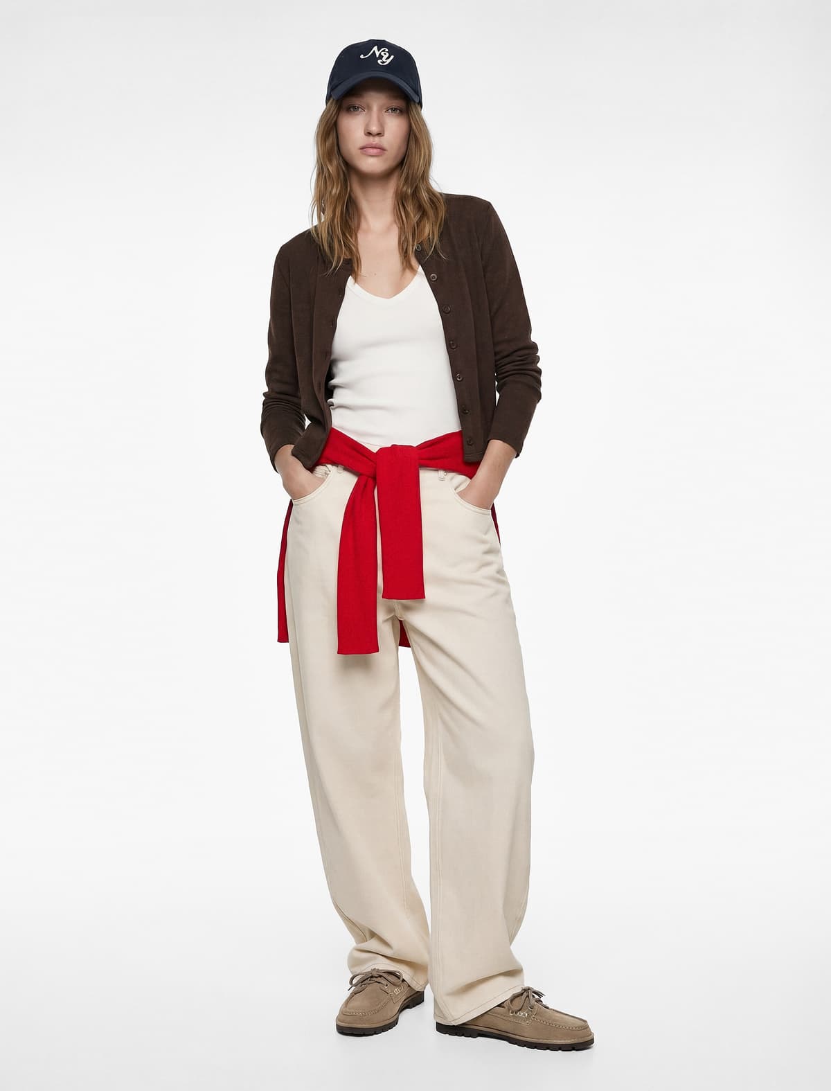 Düyməli Uzunqol Dəyirmi yaxa Slim fit Hırka