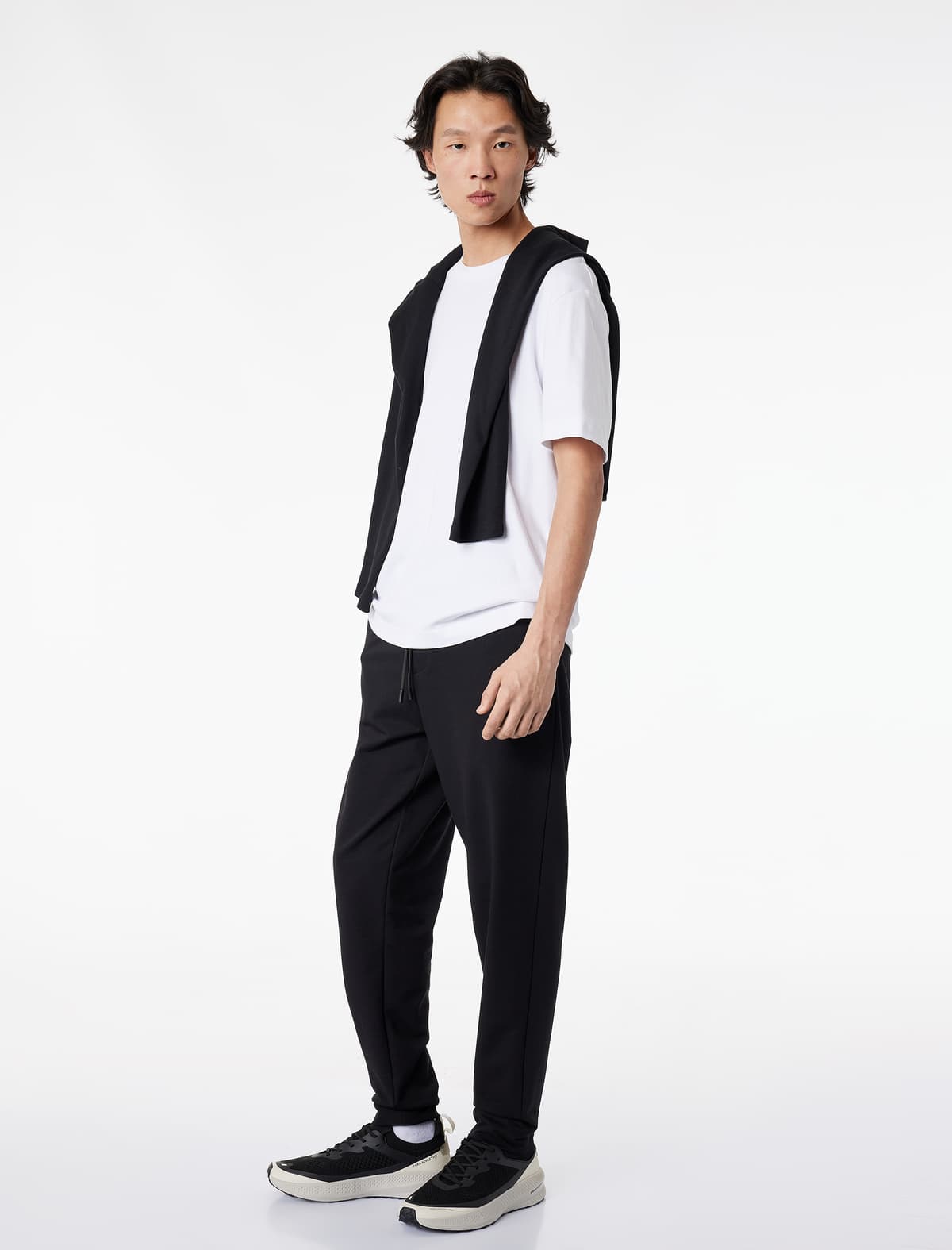 Pambıq Fermuarlı Cib Elastik Bel Bağlı Jogger İdman Sweatpants