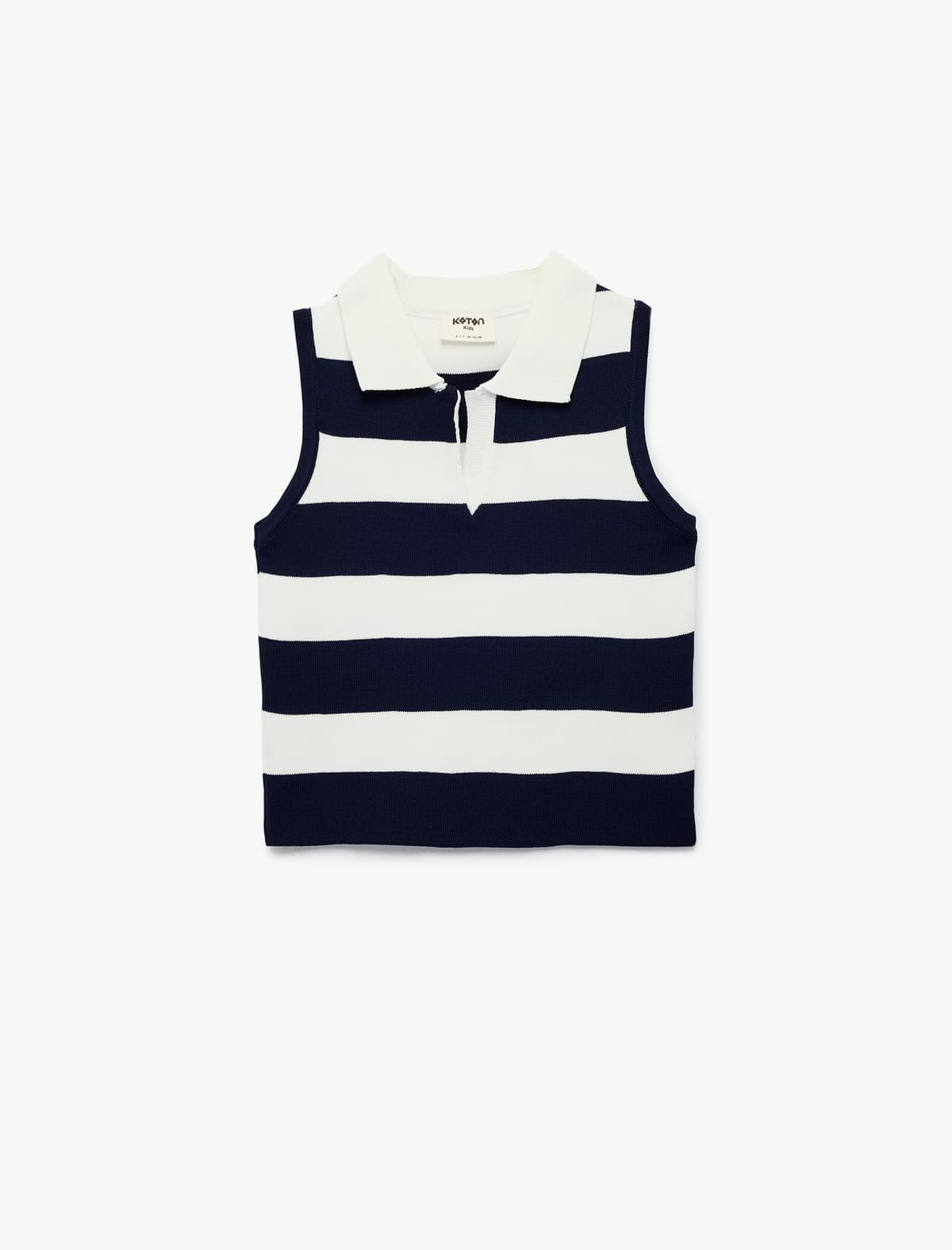 Slim fit Trikotaj Qolsuz Polo Yaxalı Bluza