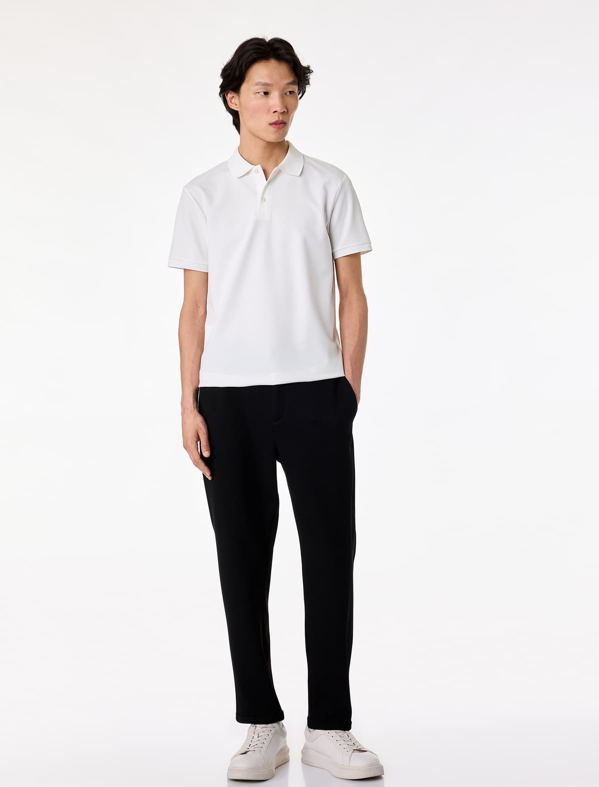 Qısaqol Düyməli Polo Yaka Slim Fit Tişört
