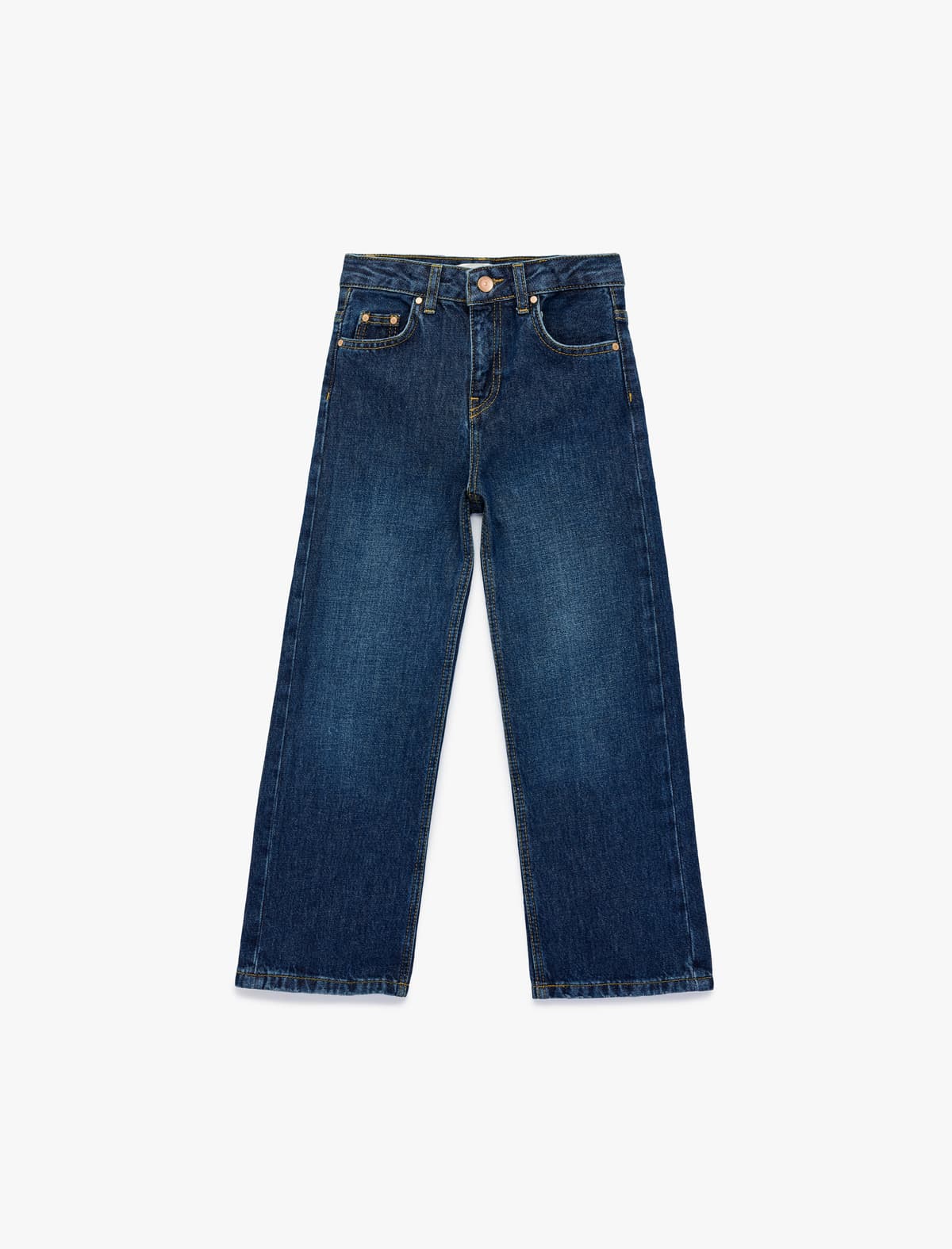 Pambıq Cibli Geniş Ayaqlı Denim Şalvar