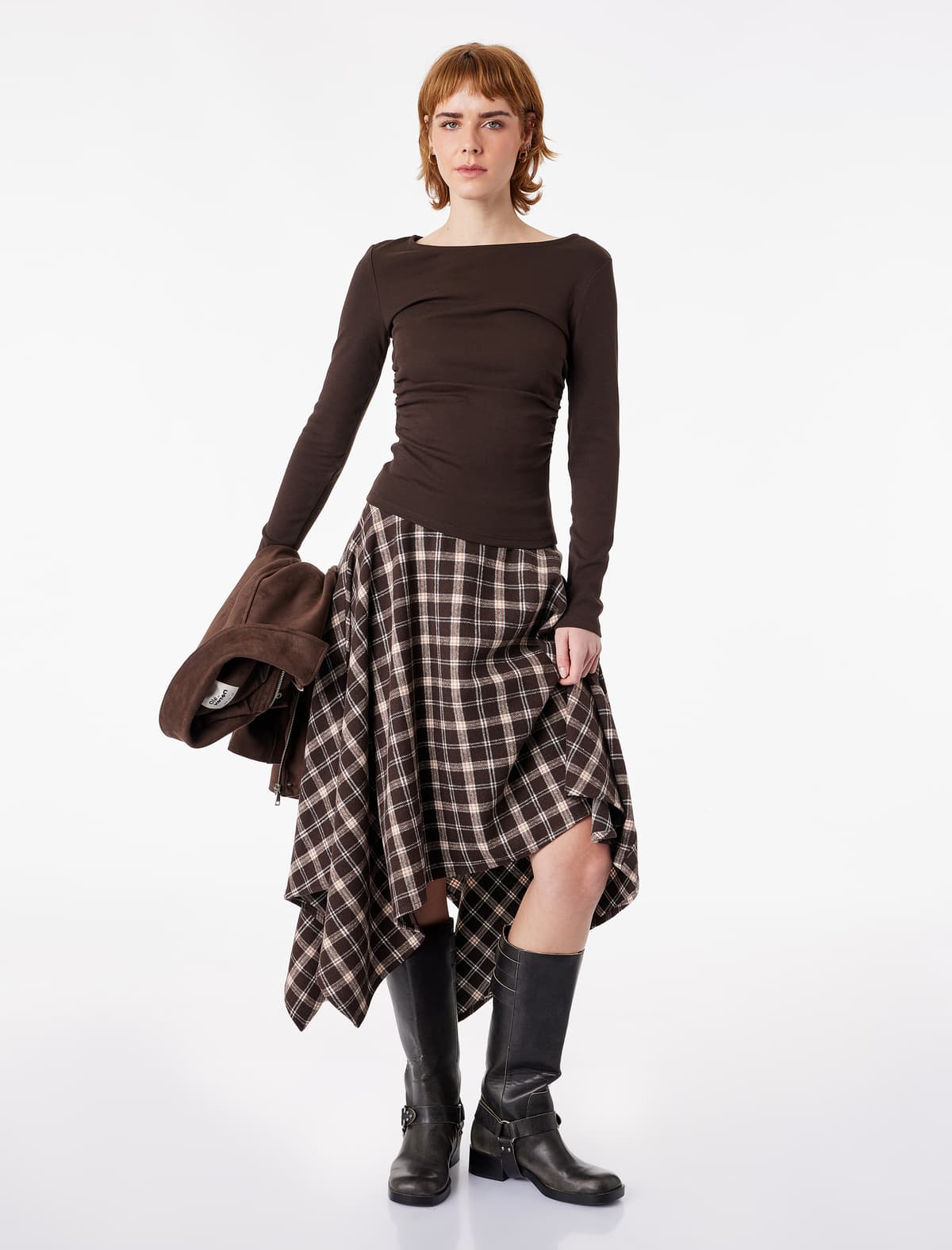 Pambıq Slim Fit Uzunqol Dəyirmi Qayıq Yakalı köynək