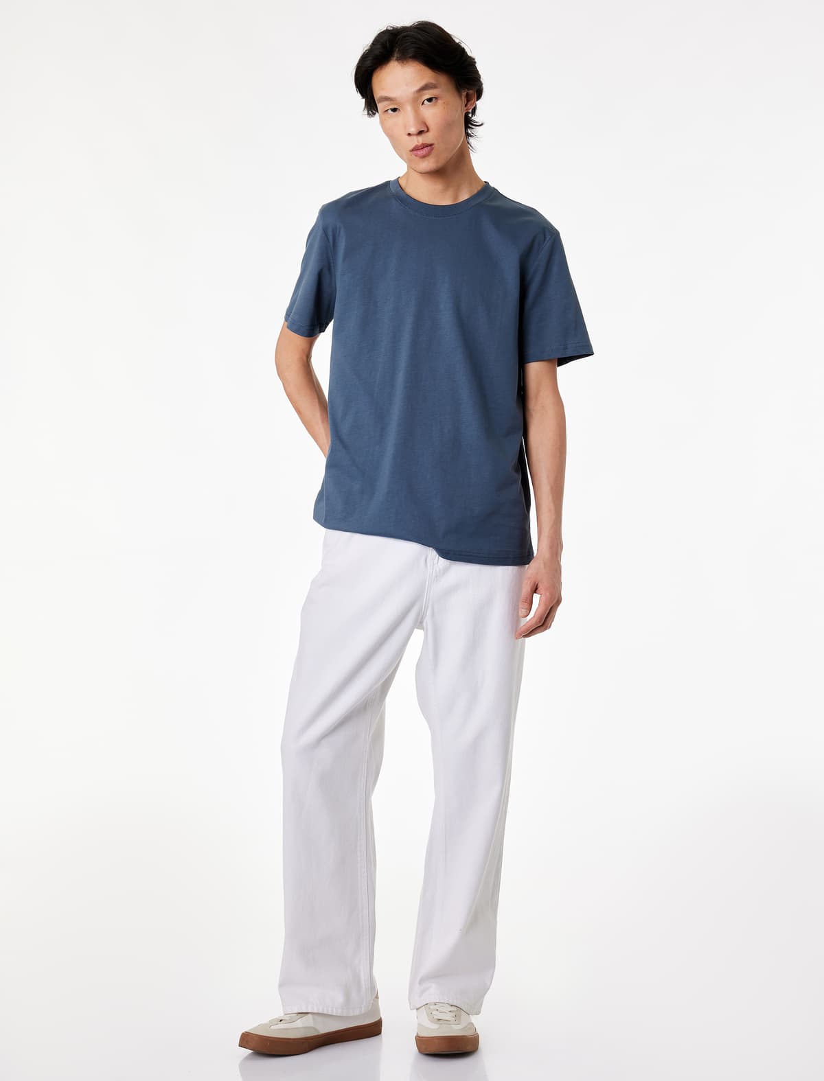 Regular fit Qısaqol Dəyirmi yaxa Pambıq Basic Tişört