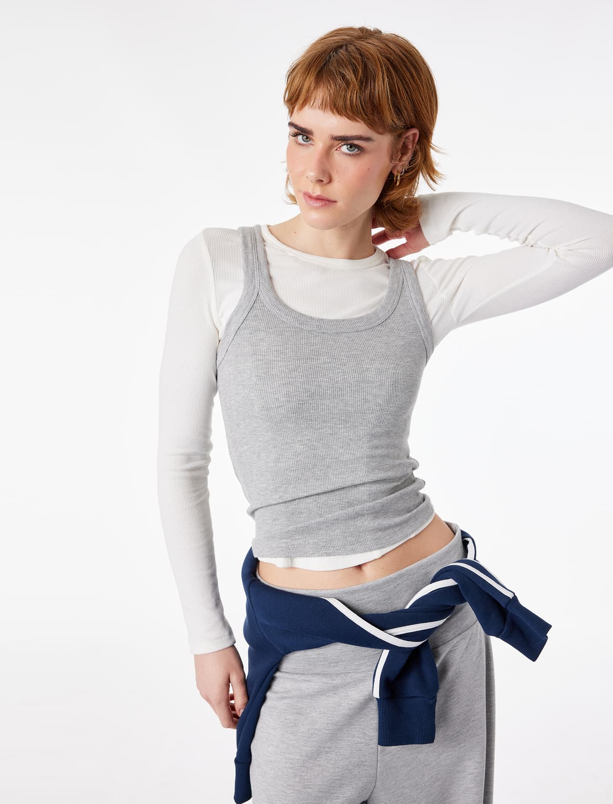 Kamzulya U-boyunlu Qolsuz Slim Fit İdmançı
