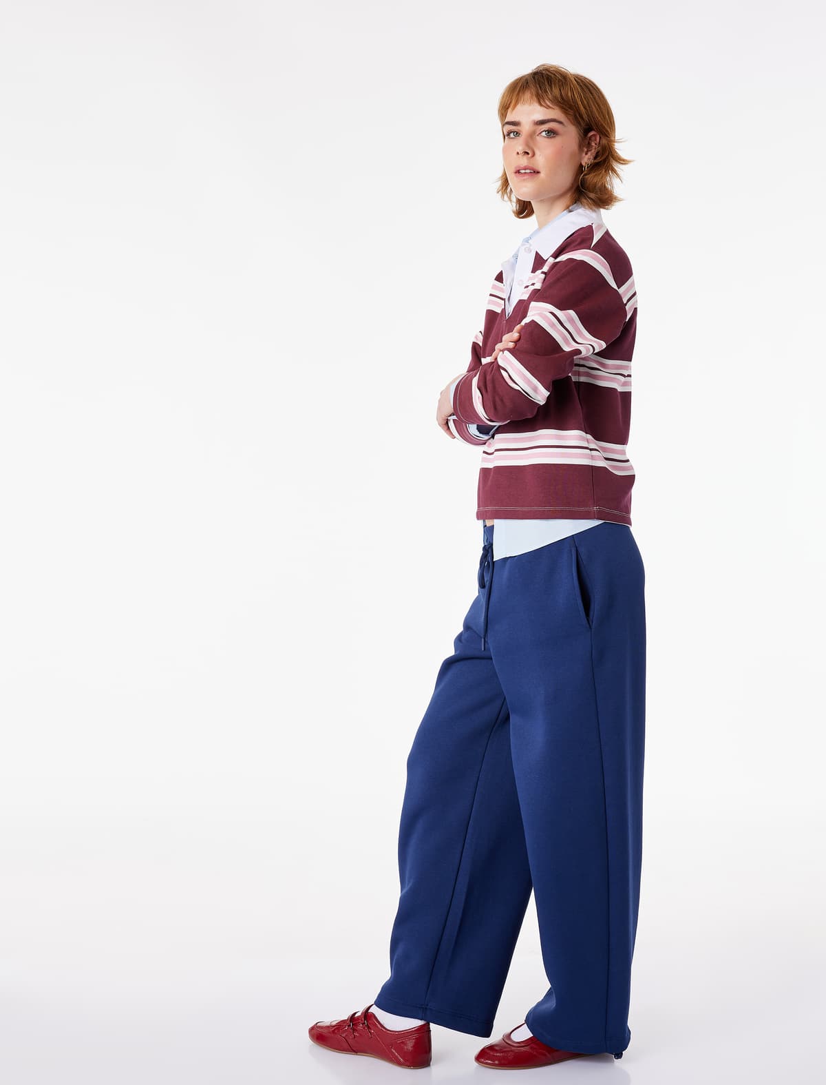 Üç saplı lentli cibli beli Jogger idman şalvarı