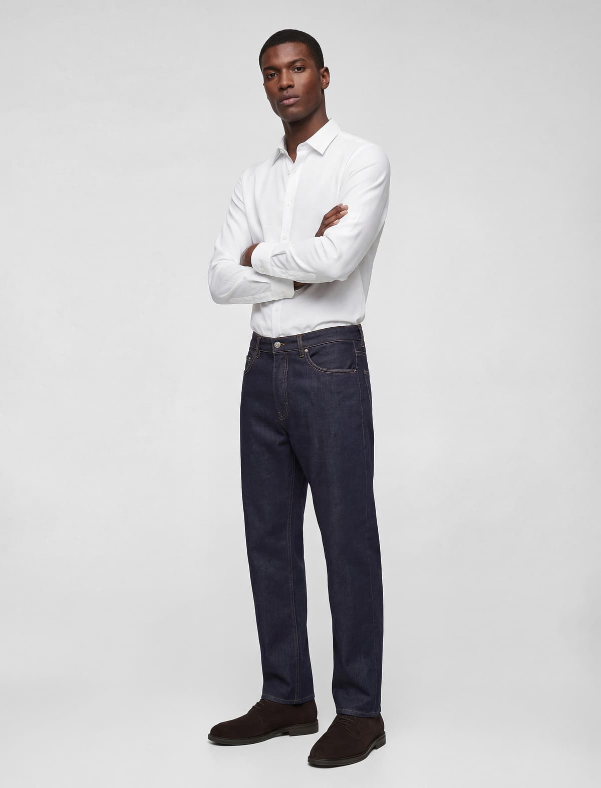 Normal Fit Klassik Yaxalı Pambıq Uzunqol Köynək