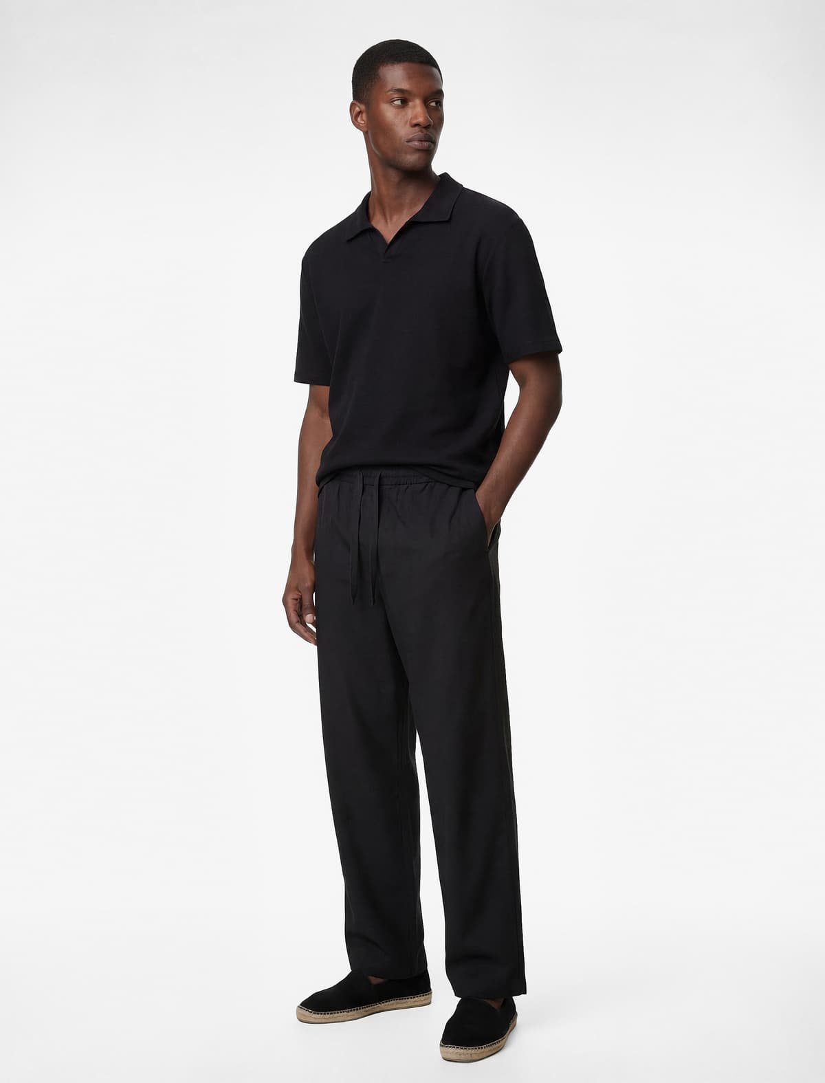 Normal Fit Qısaqol Teksturalı Polo Yakalı köynək