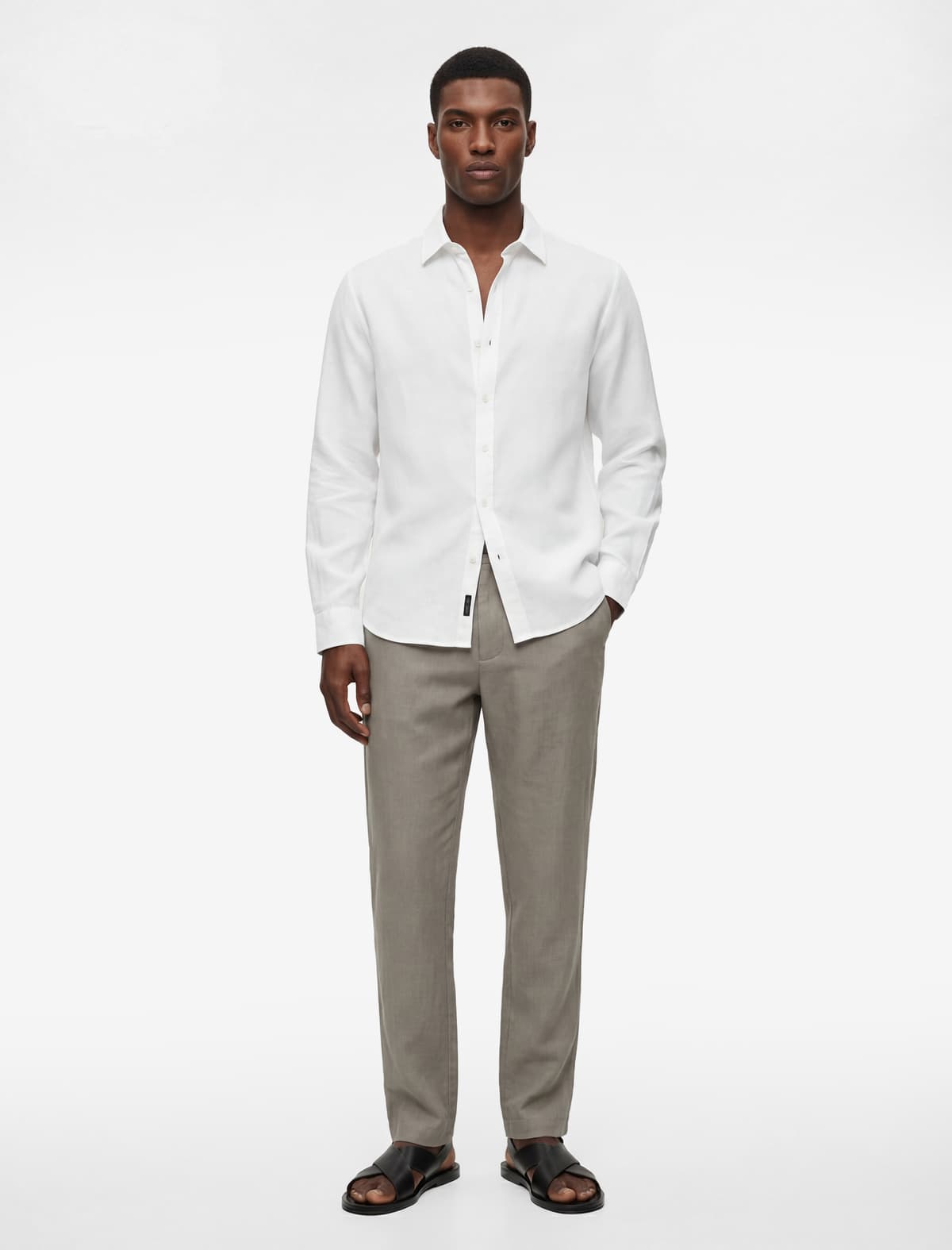 Pambıq Uzunqol Klassik Yaxa Slim fit Tişört