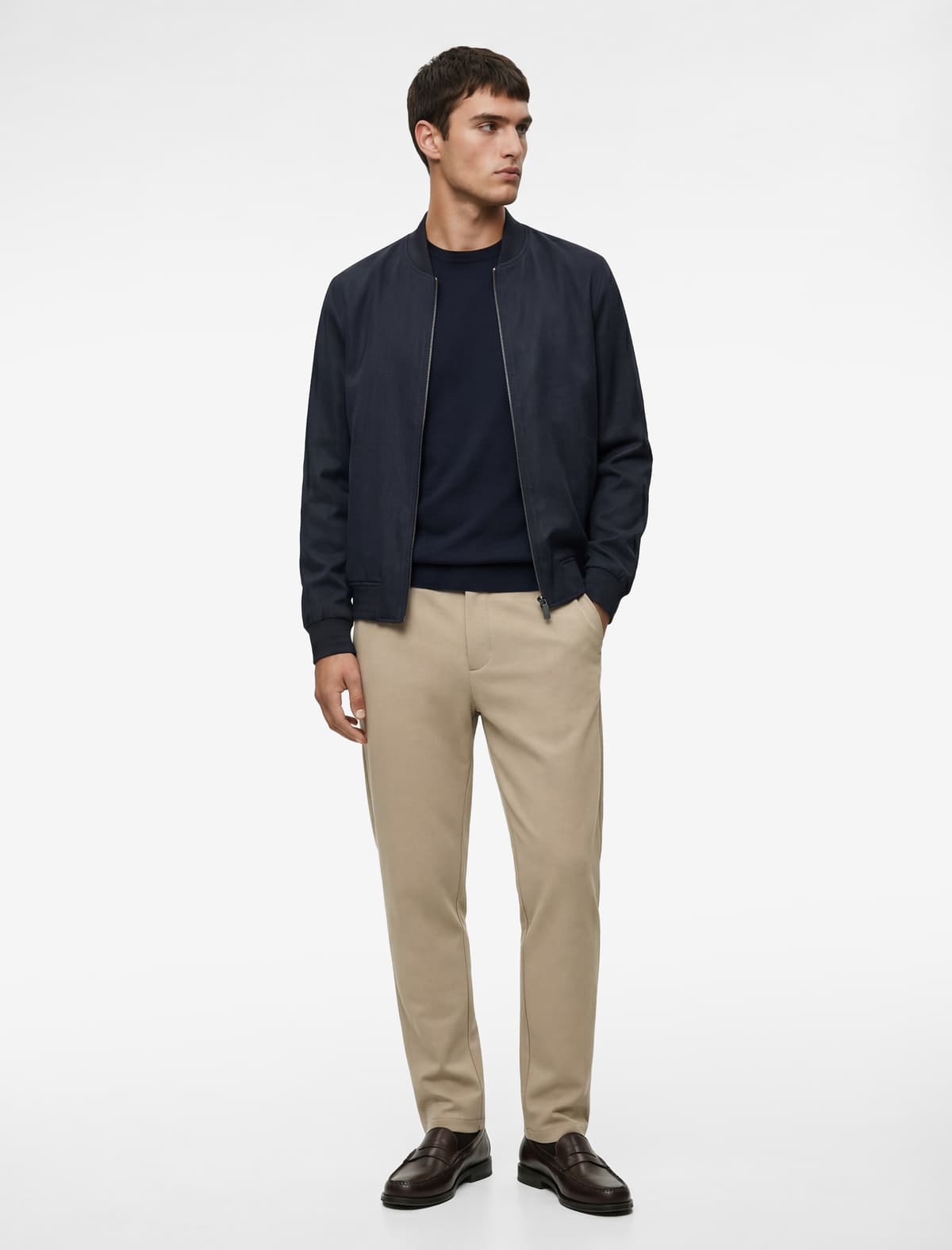Düyməli Cib Viskoz Qarışığı Slim fit Parça Şalvar