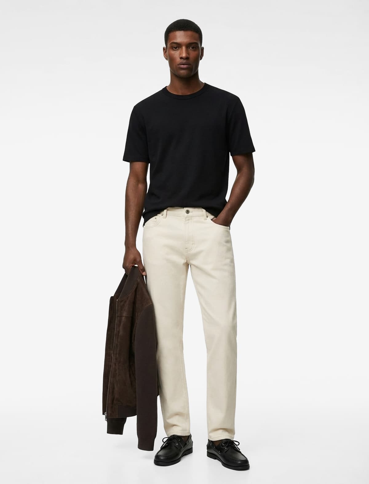 Crew Yaka Viskoz Qarışıq Qısaqol Basic Slim Fit köynək