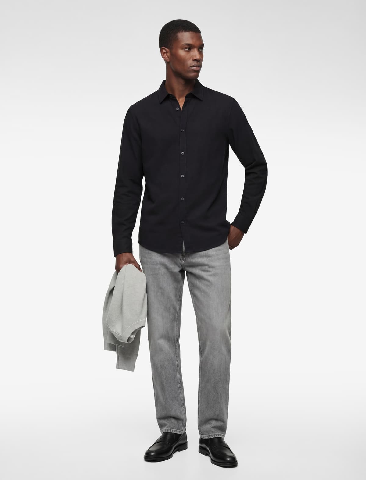 Pambıq Uzunqol Klassik Yaxa Slim fit Tişört