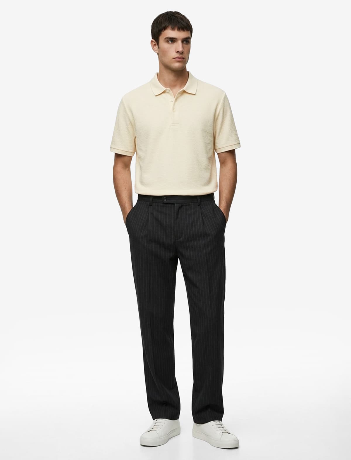 Normal fit Qısaqol Düyməli Polo Yaxalı tişört