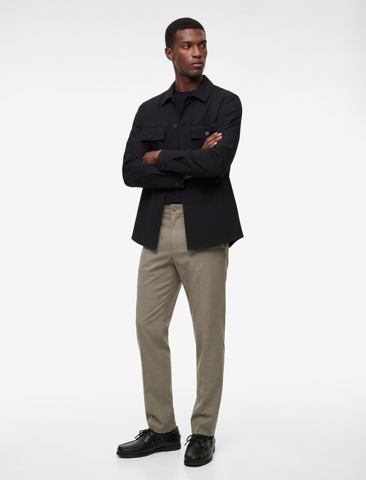 Viskoz Qarışığı Düyməli Slim fit Parçalı Cibli Şalvar