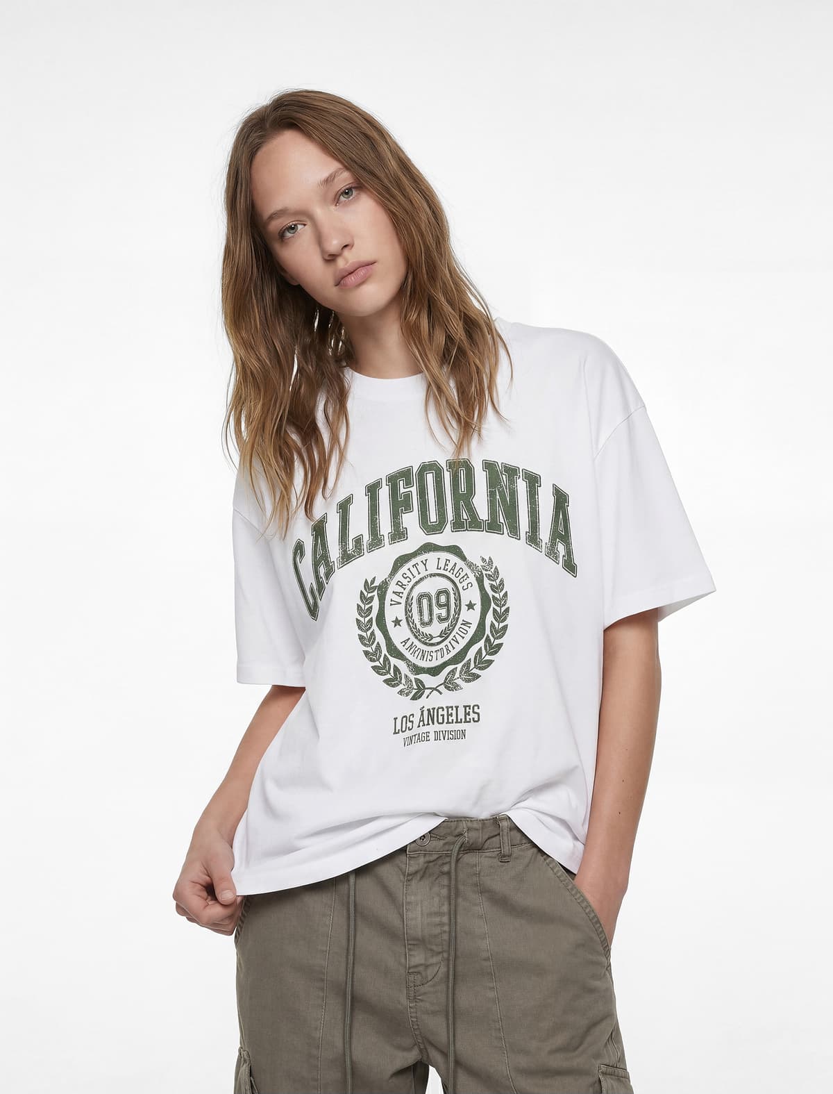 Pambıqdan Qısaqol Yakalı Çaplı Oversize T-shirt