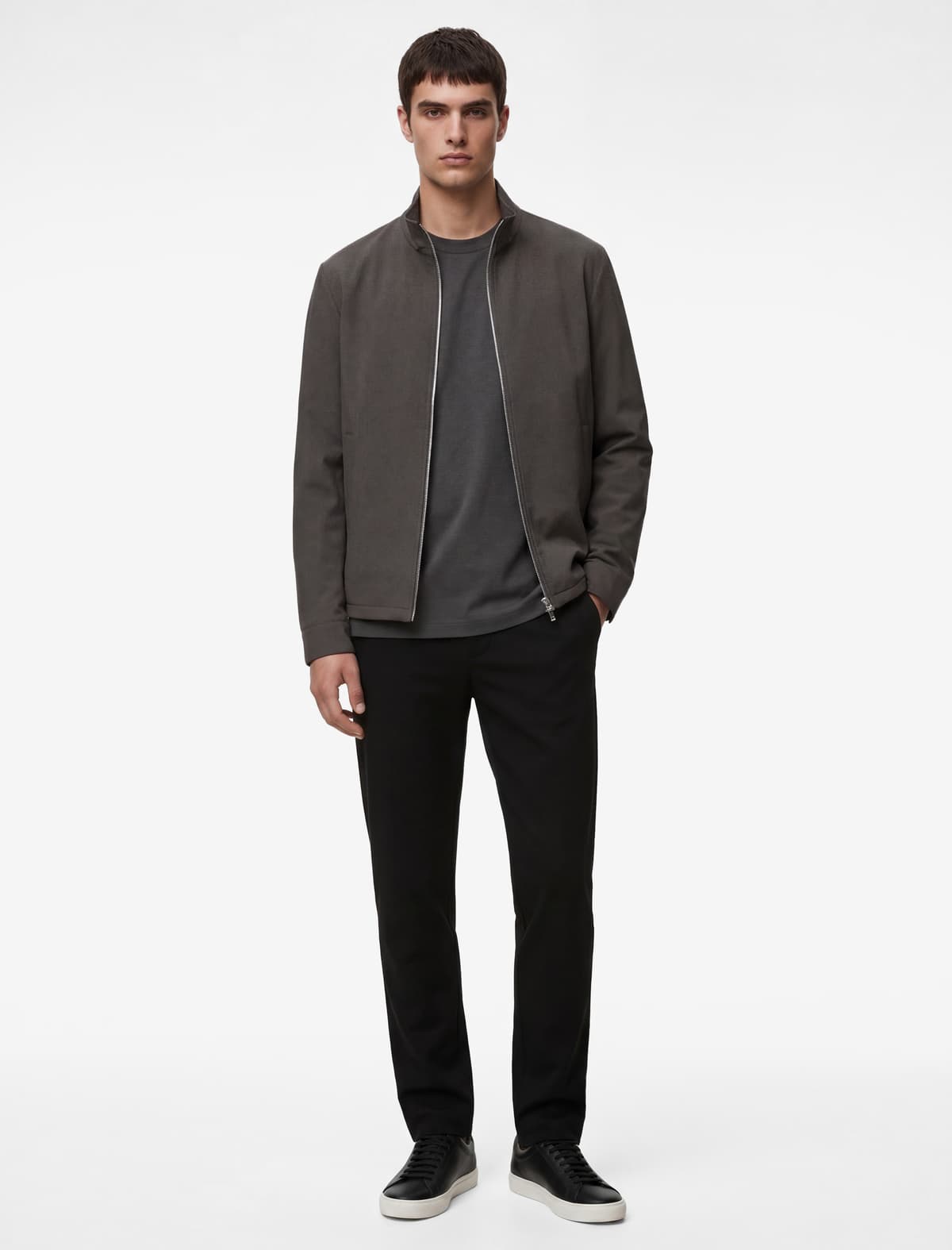 Düyməli Cib Viskoz Qarışığı Slim fit Parça Şalvar
