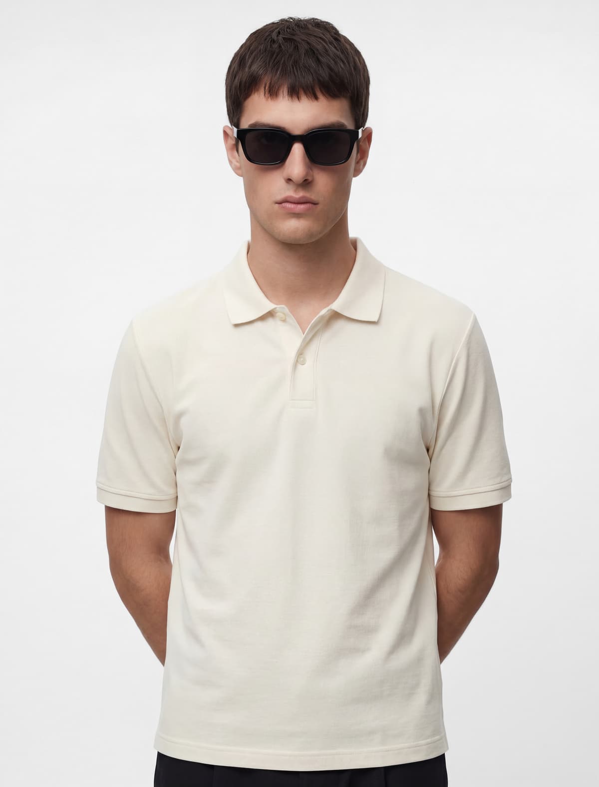 Pambıq Normal Fit Qısaqol Düyməli Polo Yakalı köynək