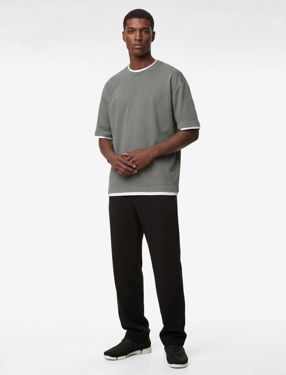 Regular Fit Qısaqol Ekipaj Yaka Pambıq Basic Tişört