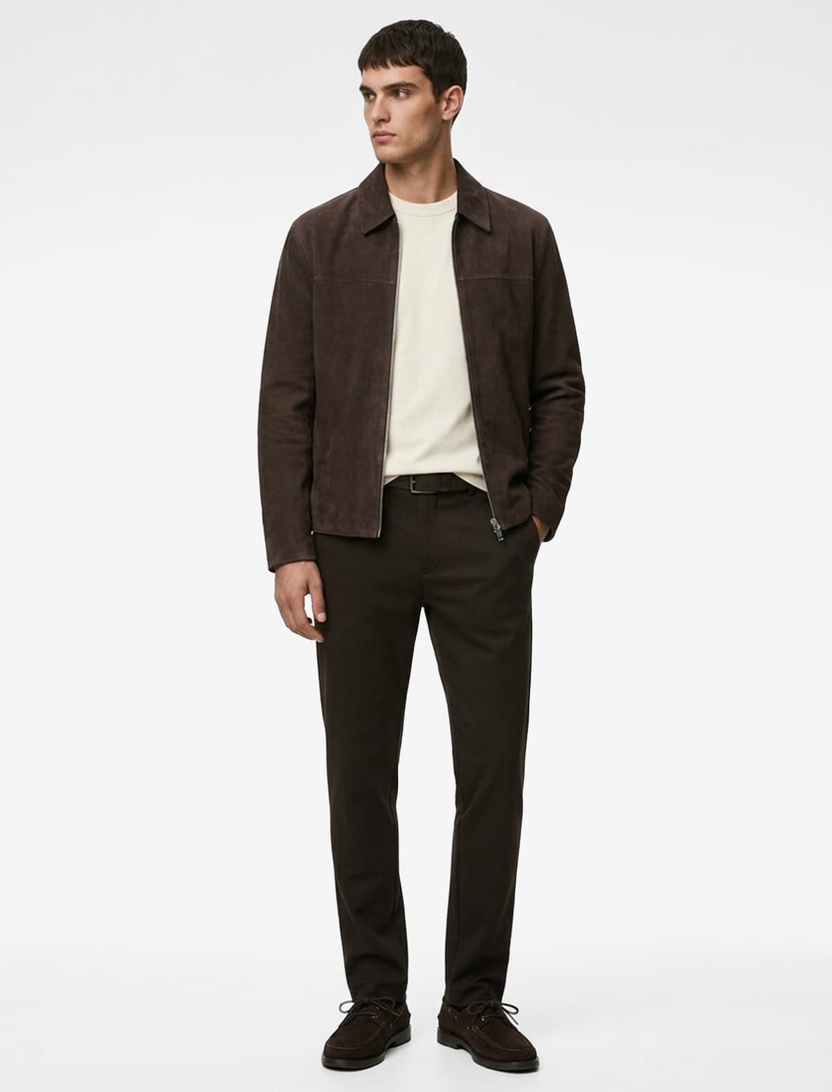 Düyməli Cib Viskoz Qarışığı Slim fit Parça Şalvar