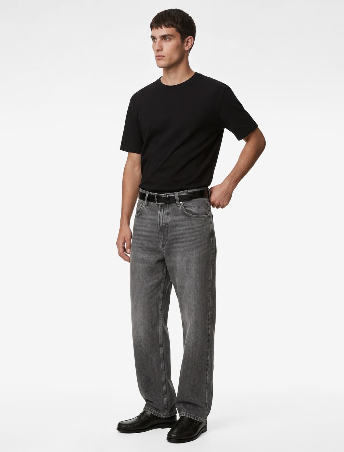 Normal Fit Crew Yaka Pambıq Basic Qısaqol köynək