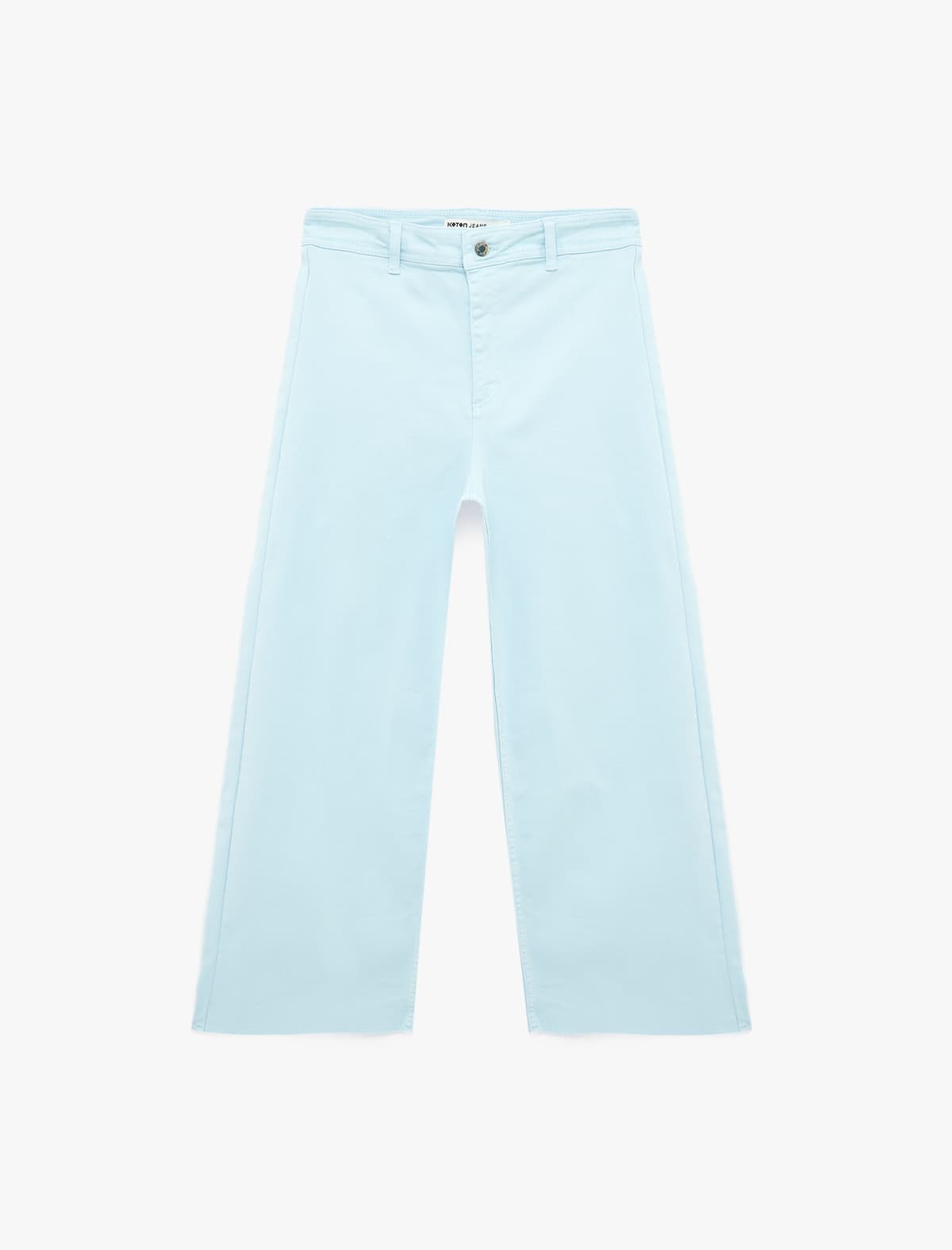 Normal Bel Rahat biçimli Kesilmiş Paçalı Jean Şalvar - Culoette Jean