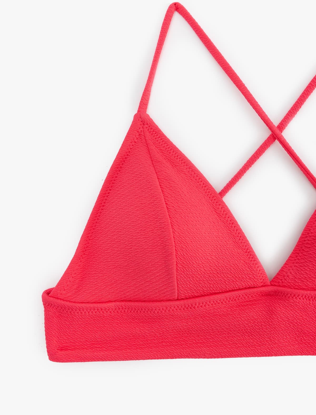 Arxasında Xaç Qayışlı və Qalstuk Detallı Bralette Bikini Üstü