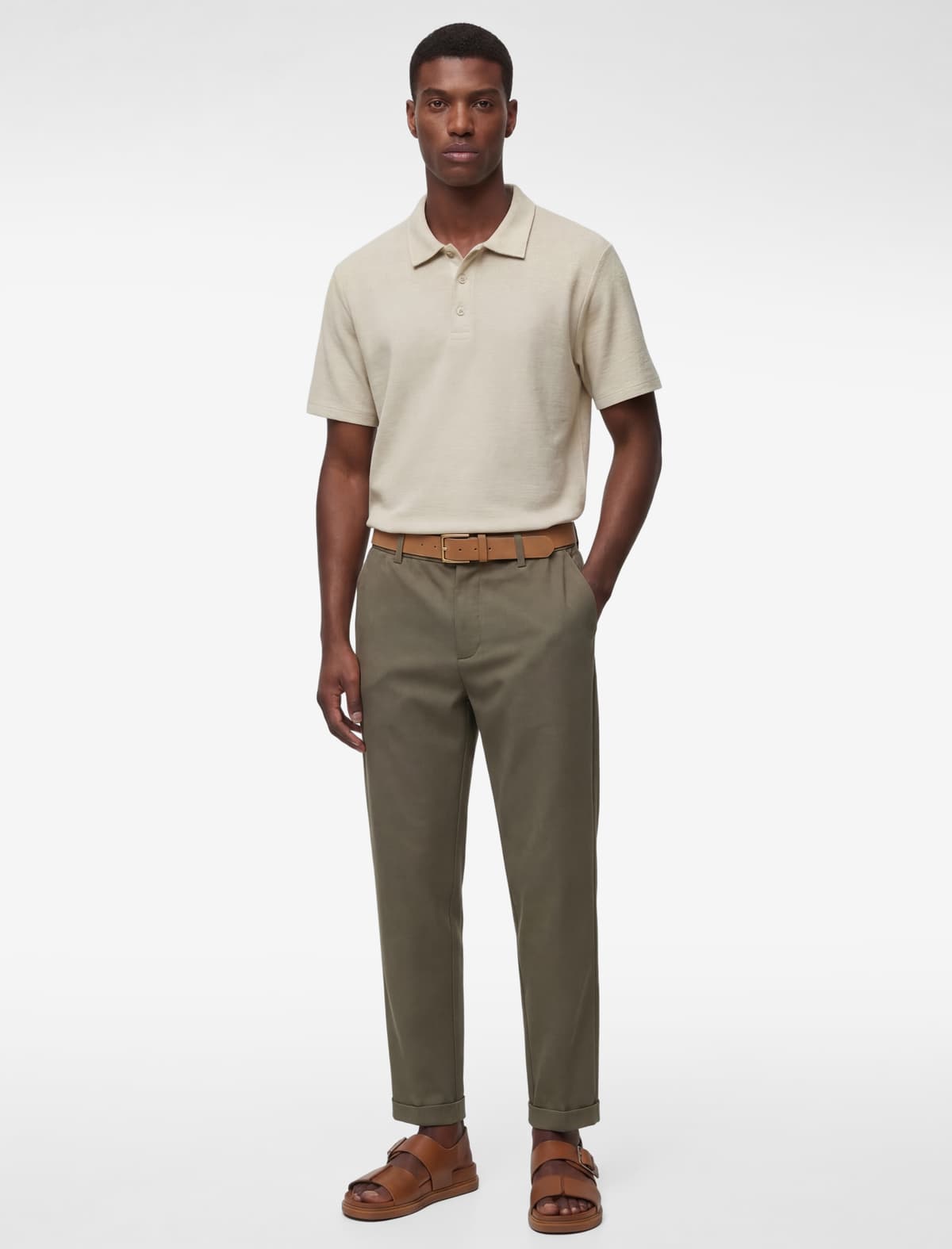 Normal fit Qısaqol Düyməli Polo Yaxalı tişört