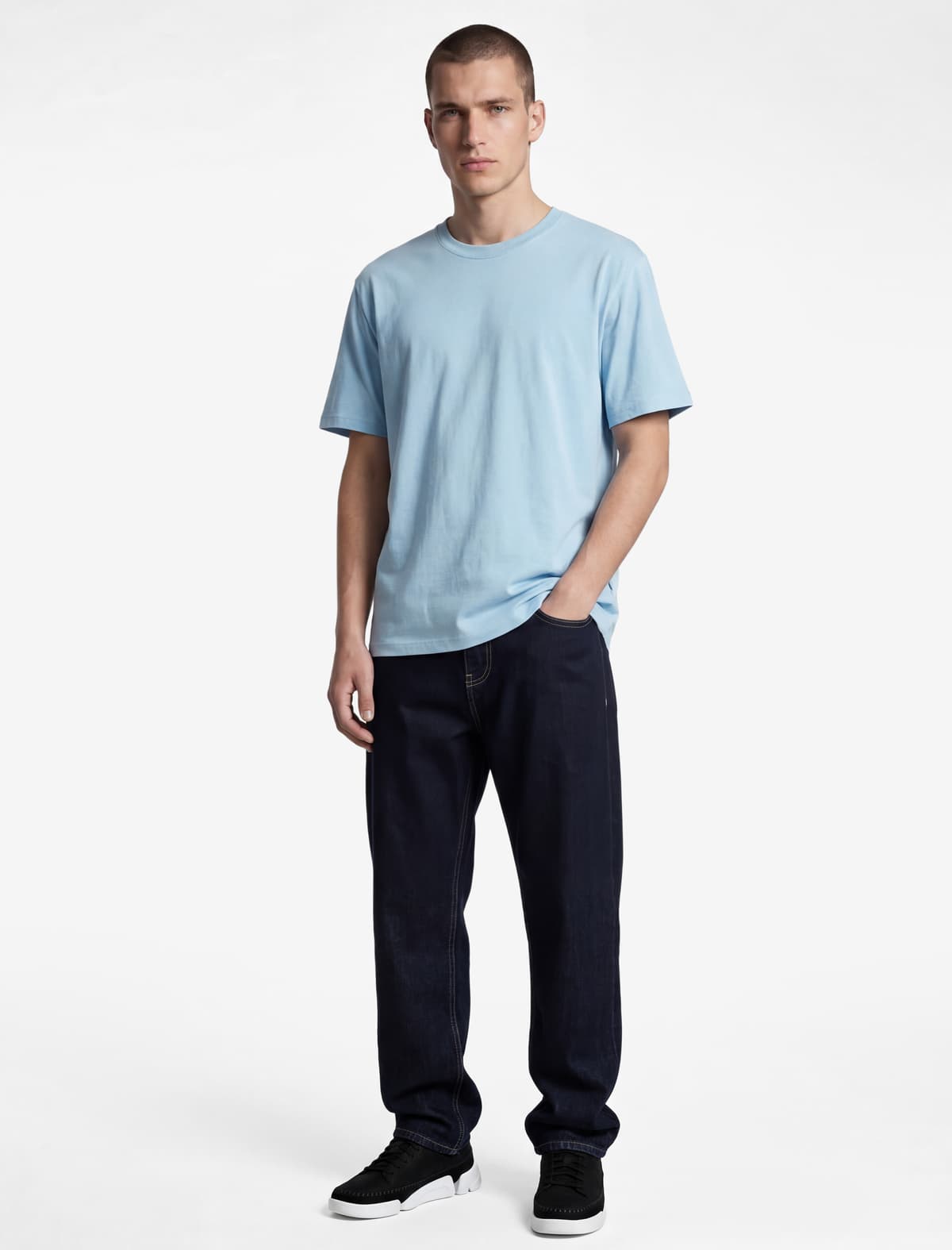 Regular Fit Qısaqol Ekipaj Yaka Pambıq Basic Tişört