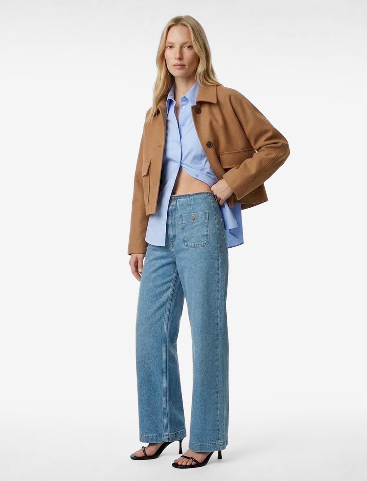 Pambıq Cib Normal Bel Culotte Şalvar - Culotte Jeans