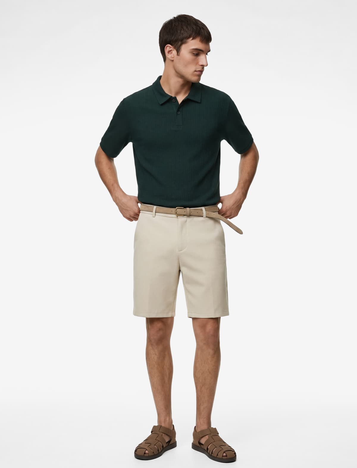 Normal fit Qısaqol Düyməli Polo Yaxalı tişört