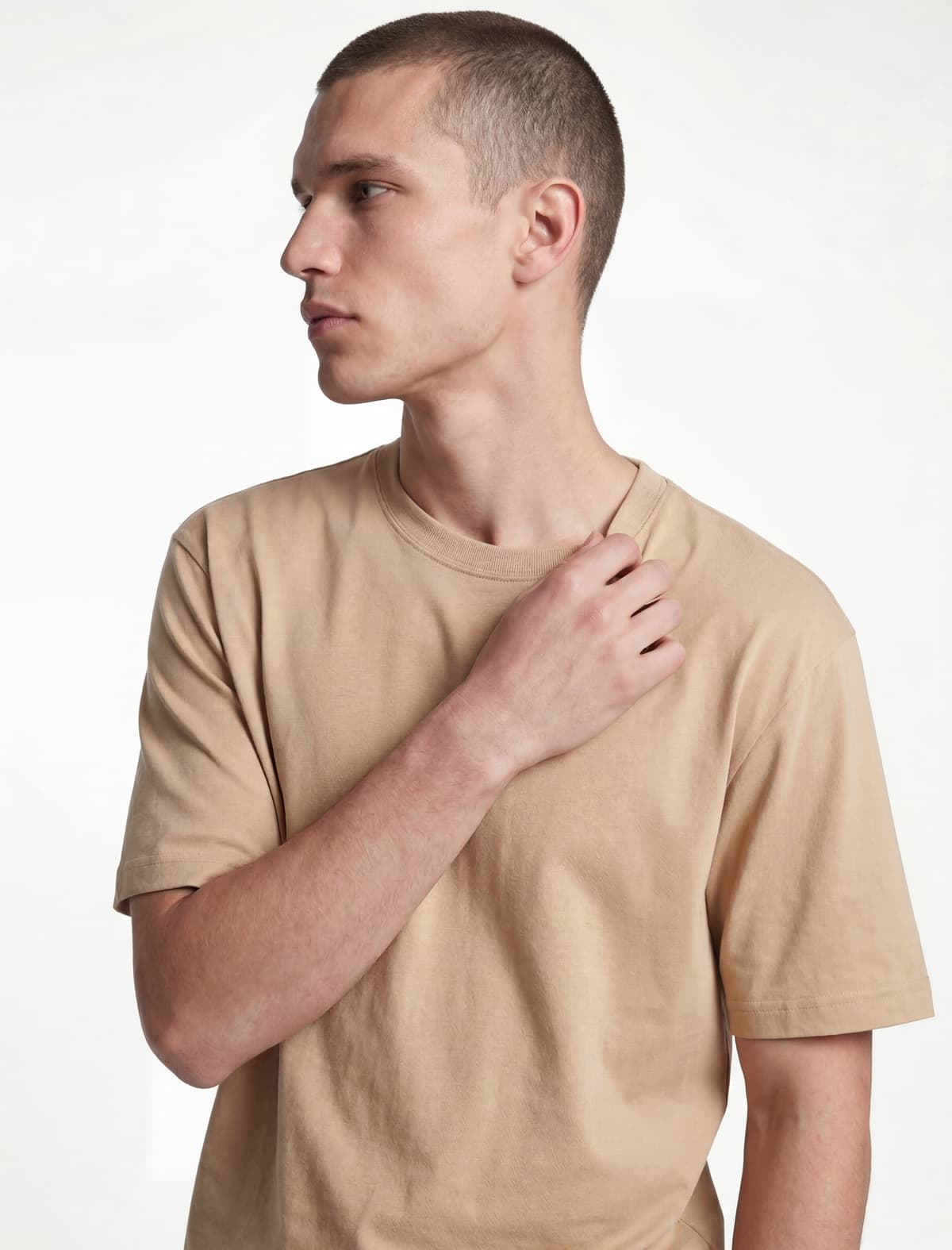 Regular Fit Qısaqol Pambıq Crew Yakalı köynək