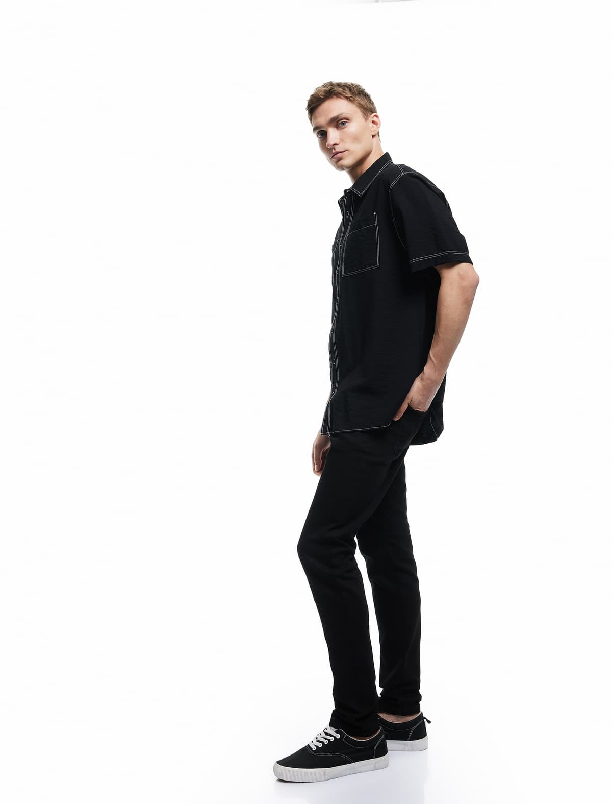 Slim Fit cins şalvar - Brad Jean
