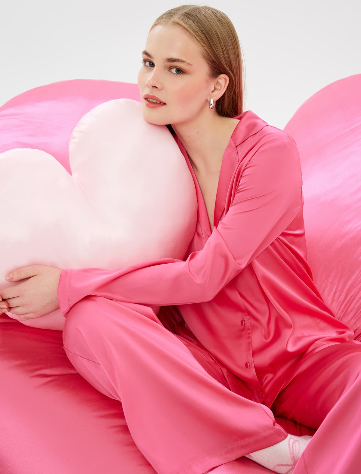 Standart Bel Geniş Ayaqlı Satin Pijama Altı