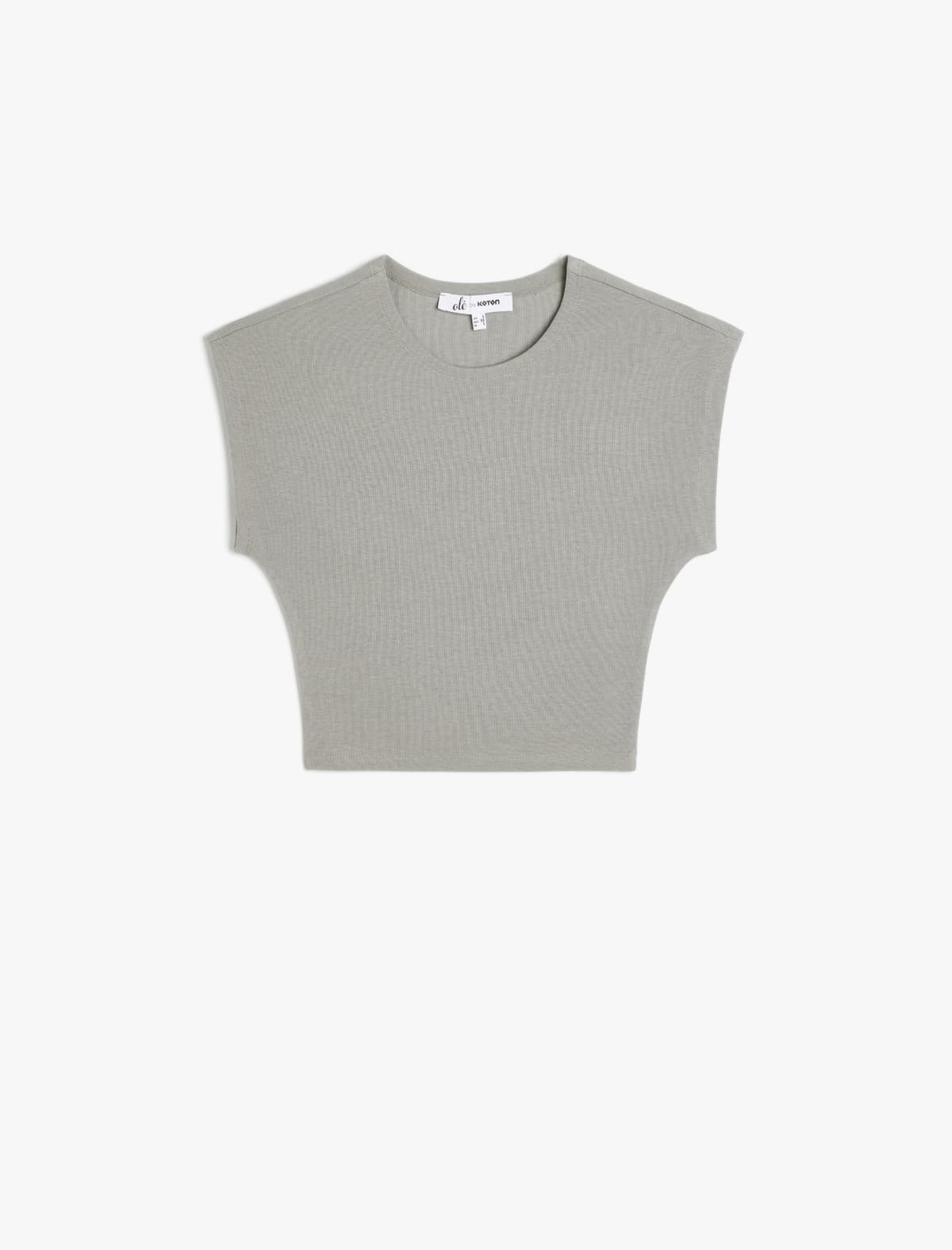 Crew Yaka Qolsuz Modal Qarışıq Slim Fit Crop Qadın köynəyi