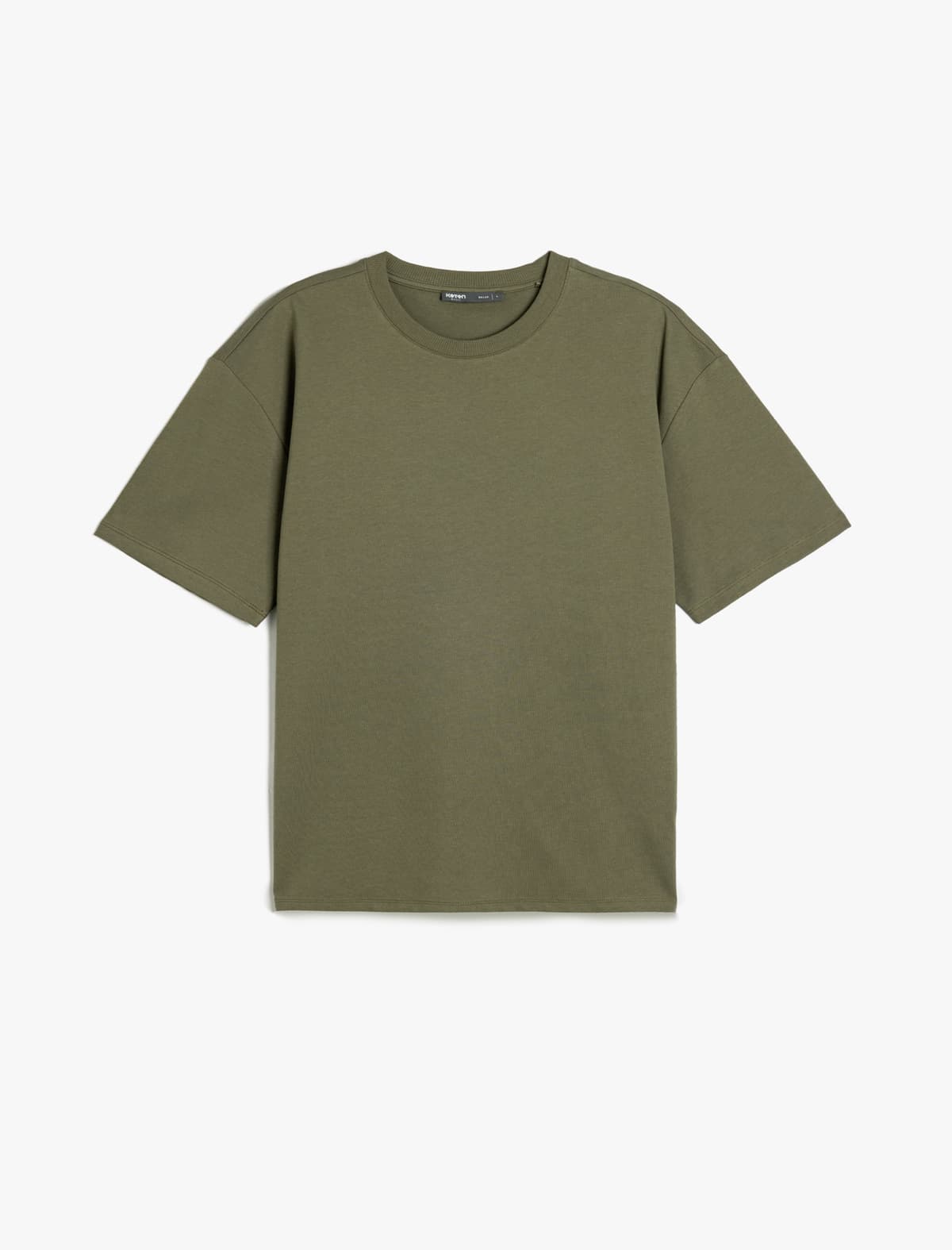 Basic Crew Yaka Pambıq Tam Parça Qısaqol Böyük Boy T-shirt