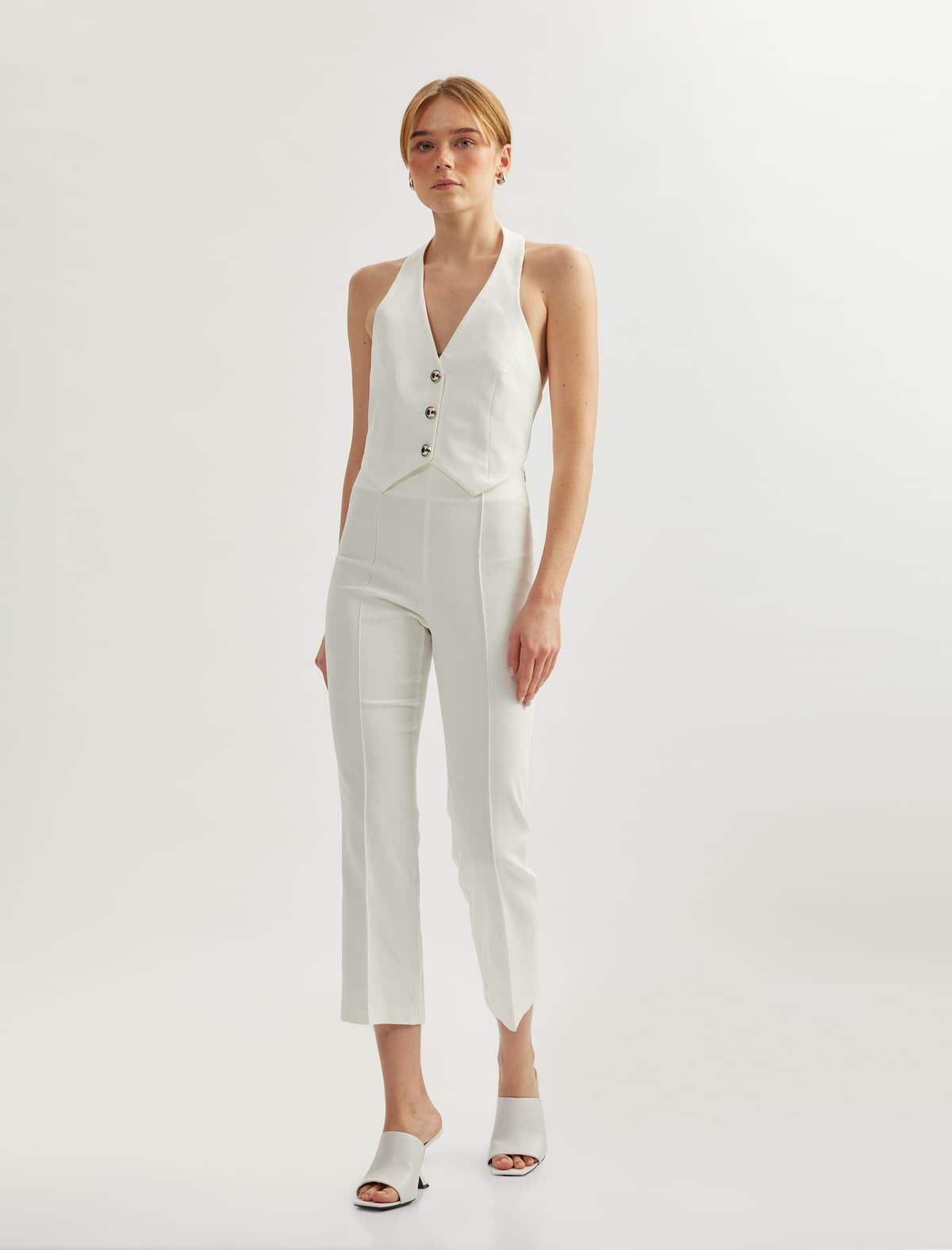 Standart Bel Slim Fit Yivli Şalvar