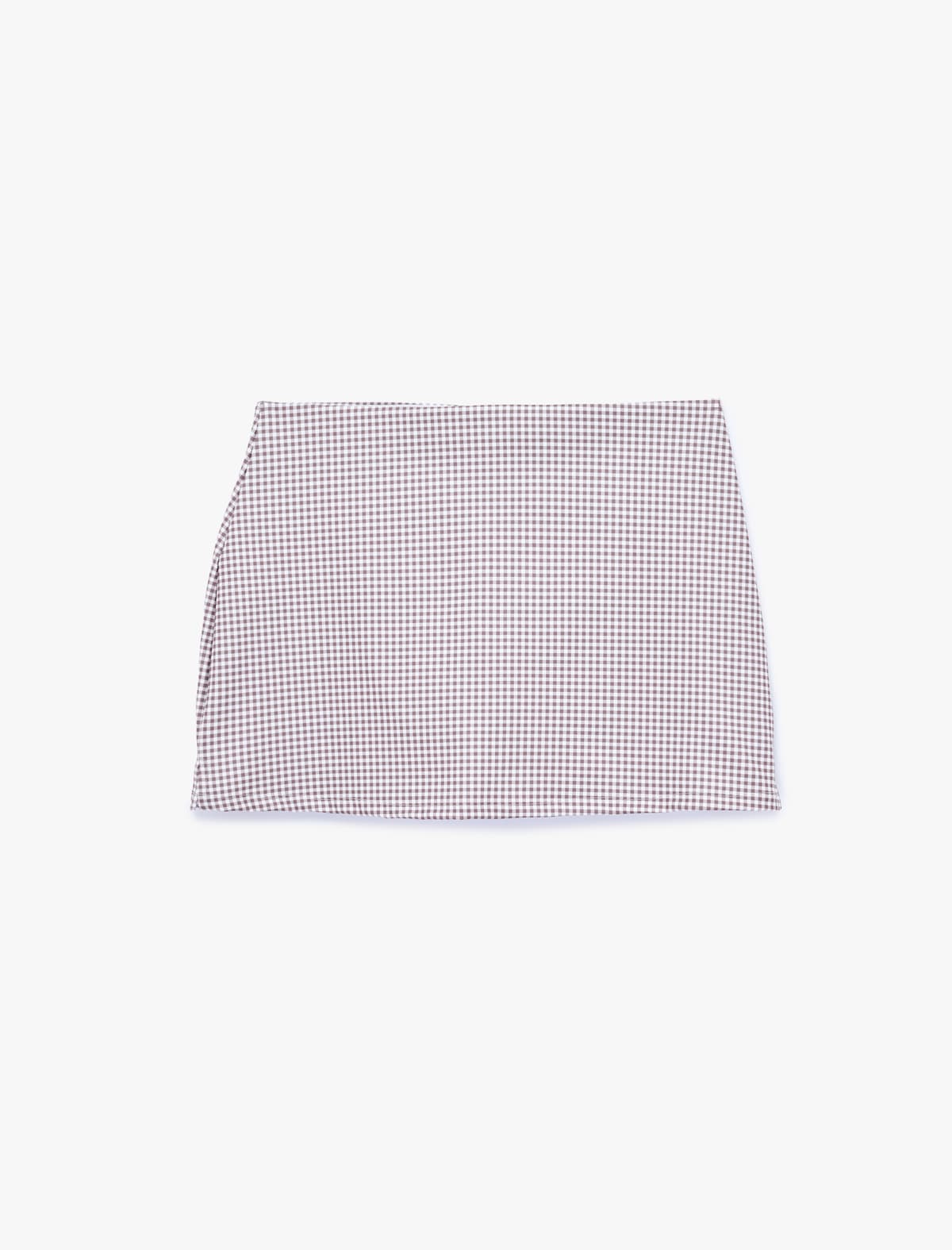 Yüksək Bel Slim fit Damalı Mini İdman Şort Etek