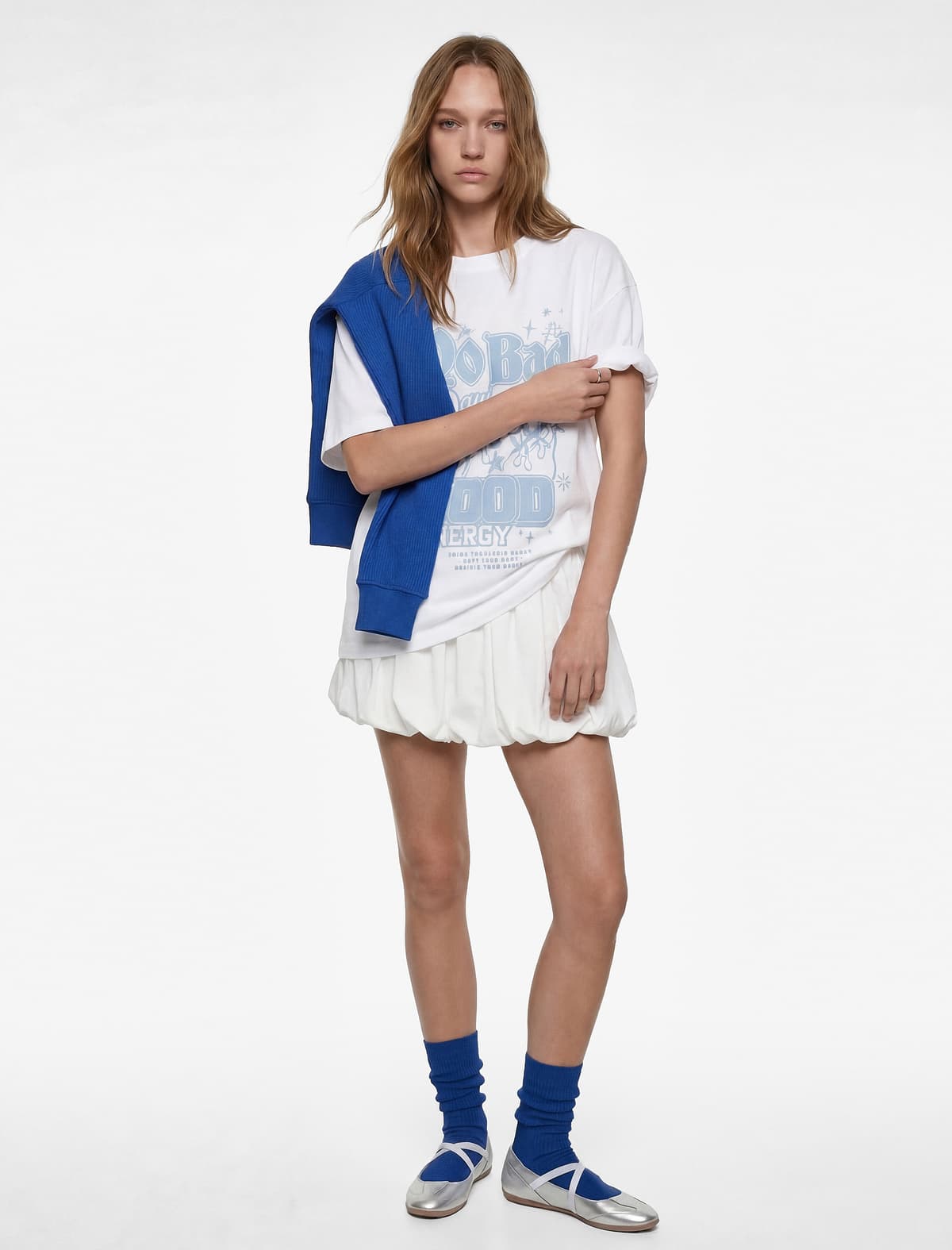 Qısaqol Ekipaj Yaka Pambıq Çaplı Oversize T-shirt