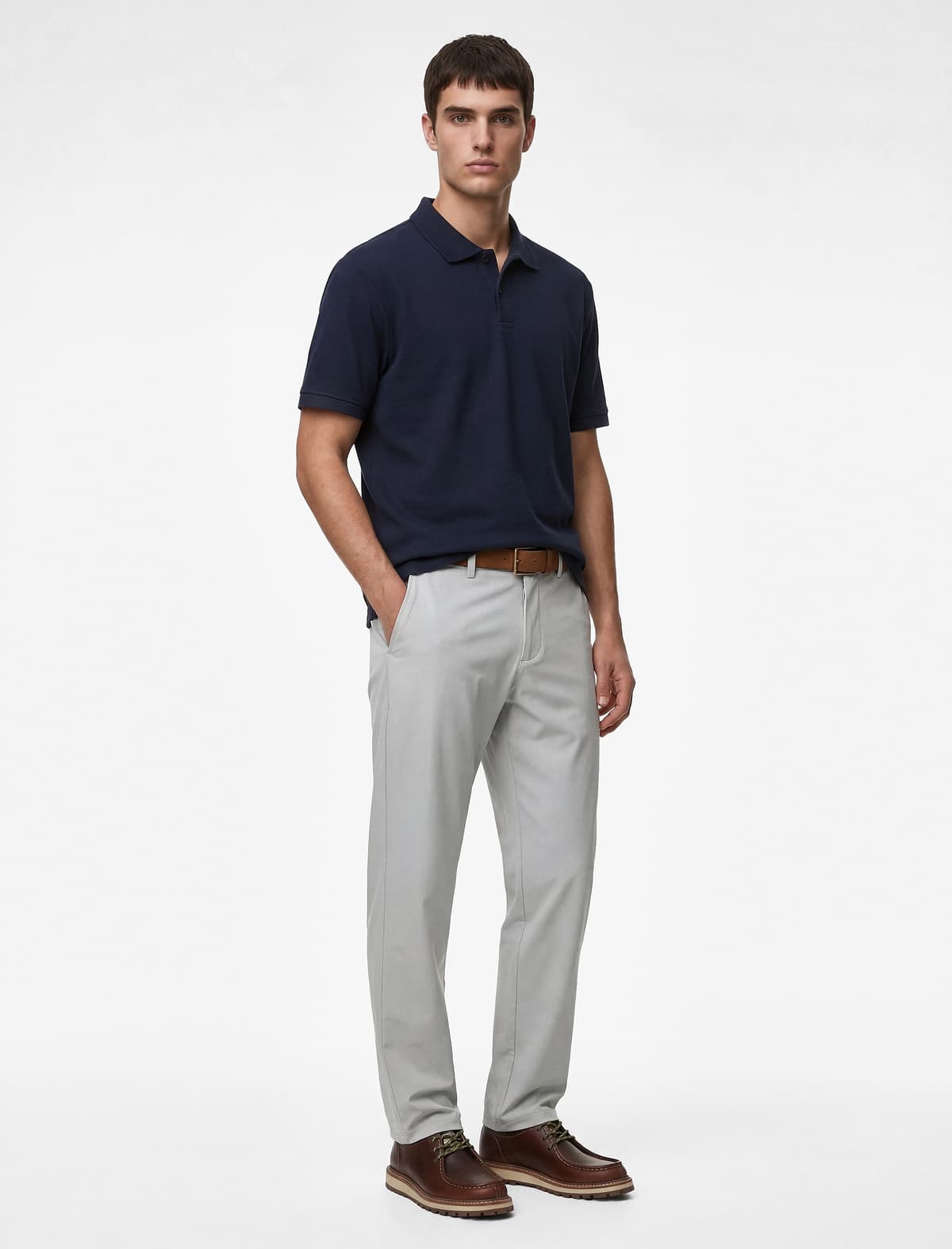 Pambıq Normal fit Qısaqol Düyməli Polo Yaxalı tişört