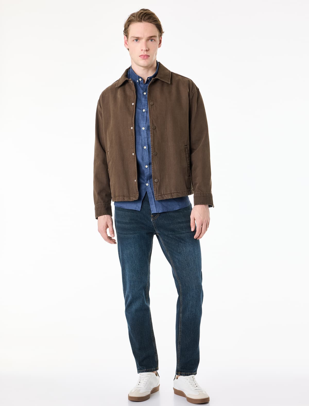 Normal Fit Pambıq Konik Cins Şalvar - Joe Jean