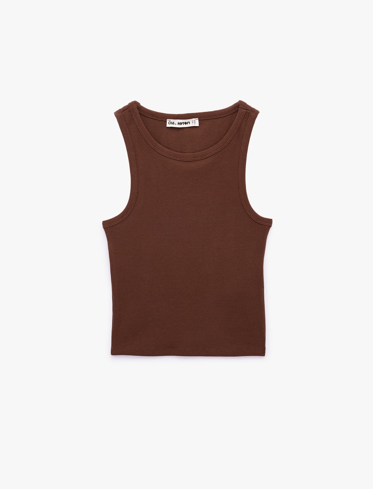 Slim Fit Crew Boyun Yivli Qolsuz Alt köynək