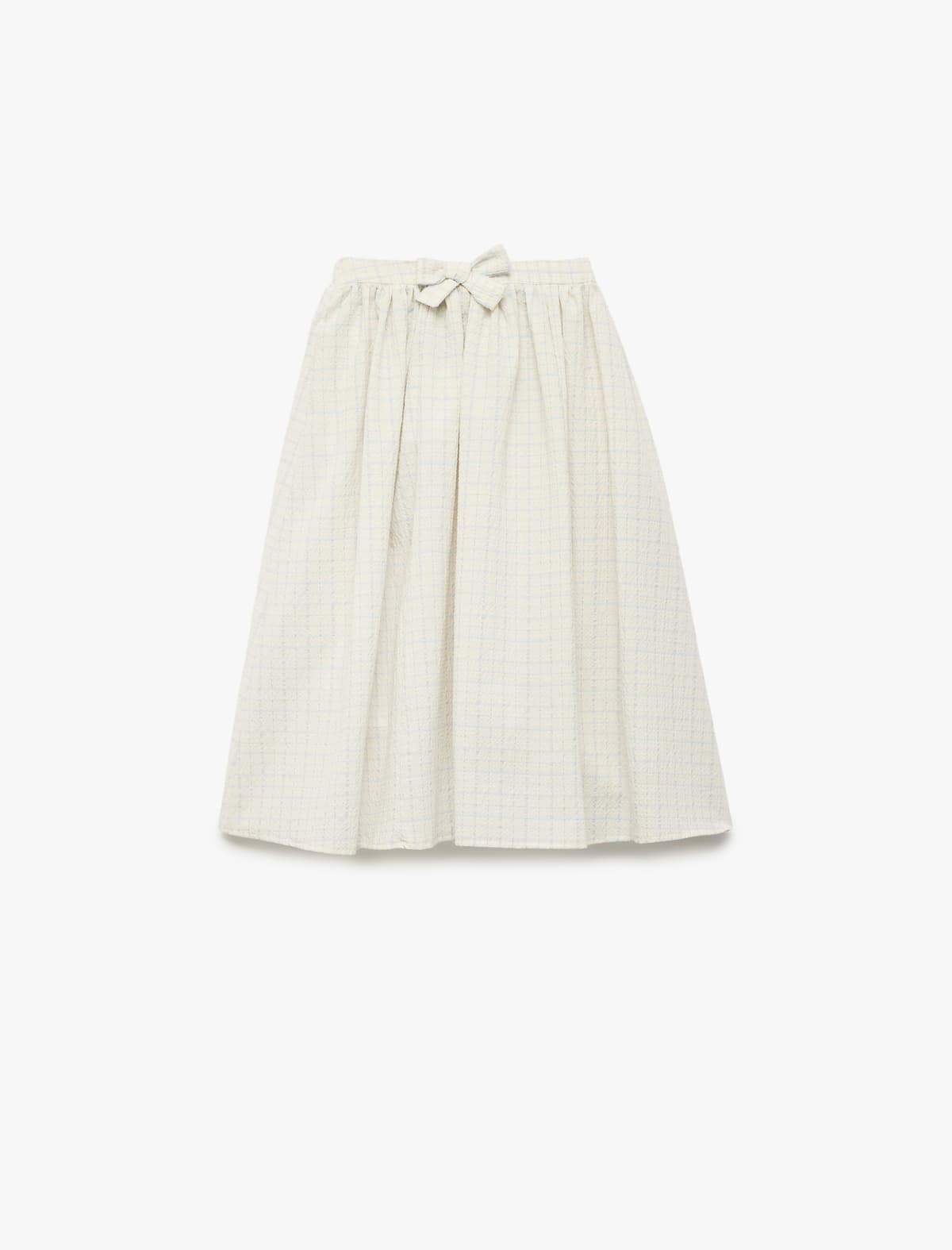 Yaylı büzməli A-Xətli Plaid Midi Etek