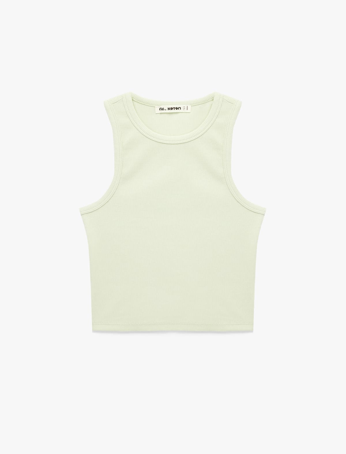 Slim Fit Crew Boyun Yivli Qolsuz Alt köynək